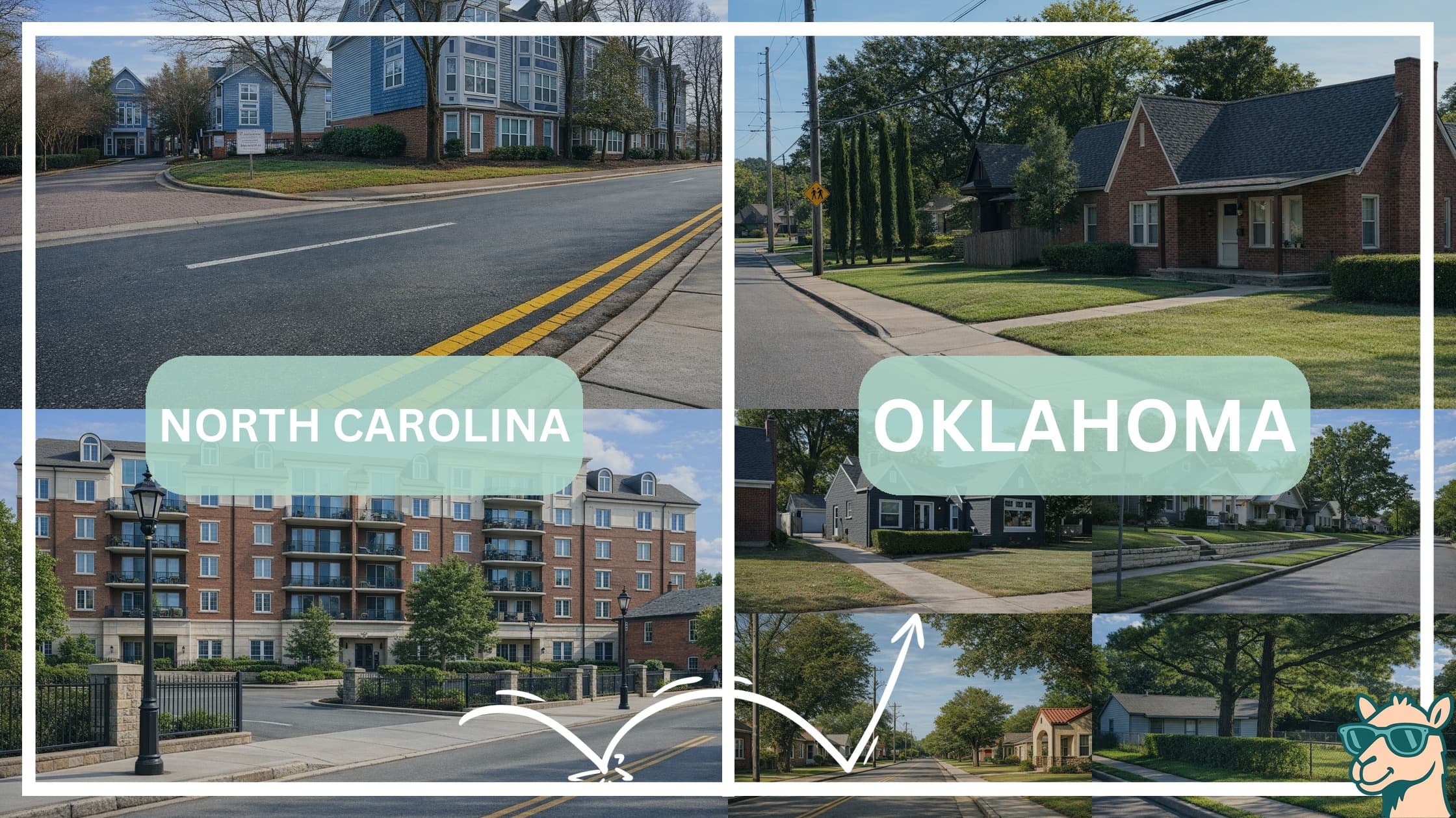 comparison of housing options and types between neighborhoods in North Carolina and Oklahoma