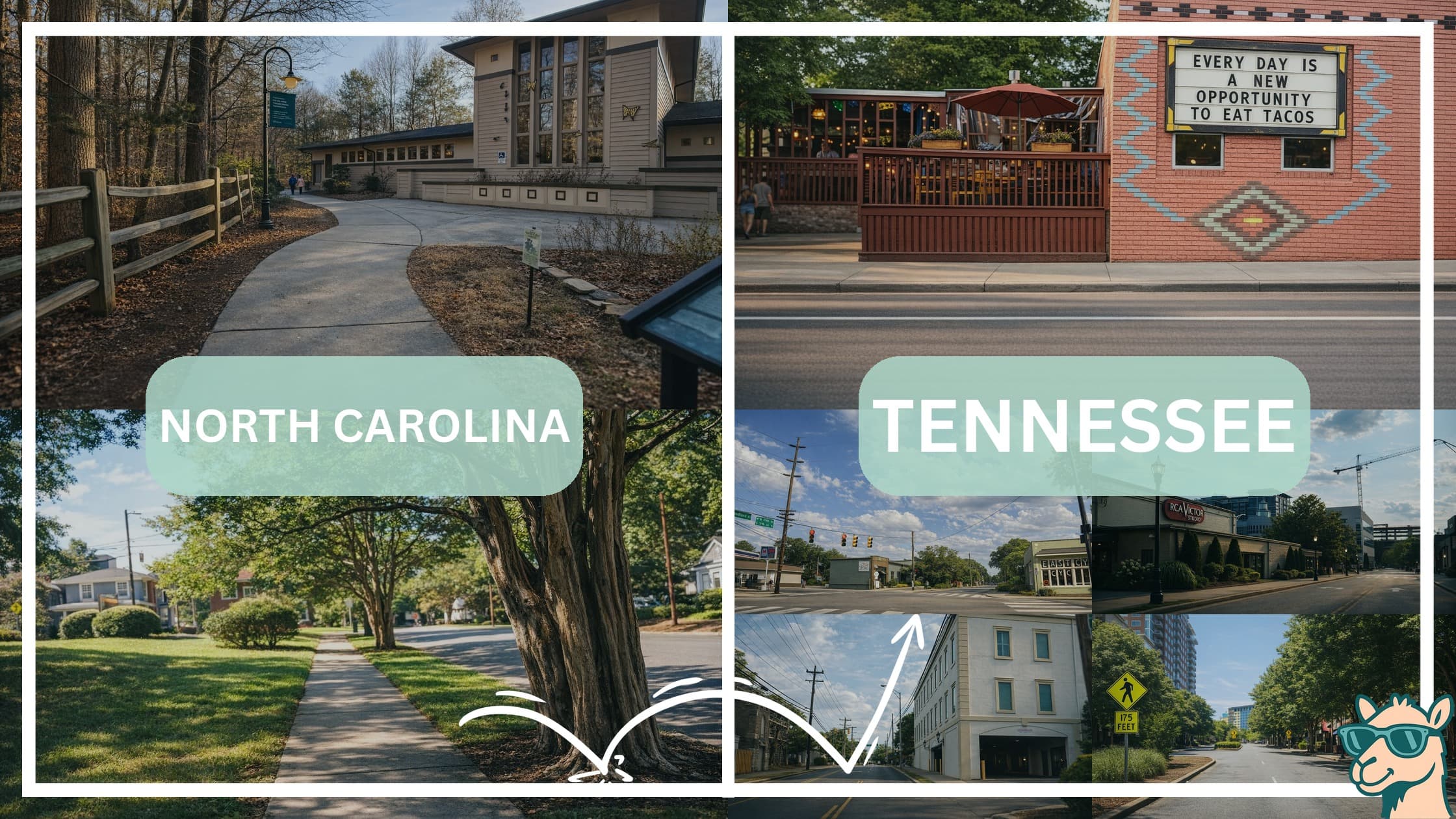 comparison of hotspots between neighborhoods in North Carolina and Tennessee