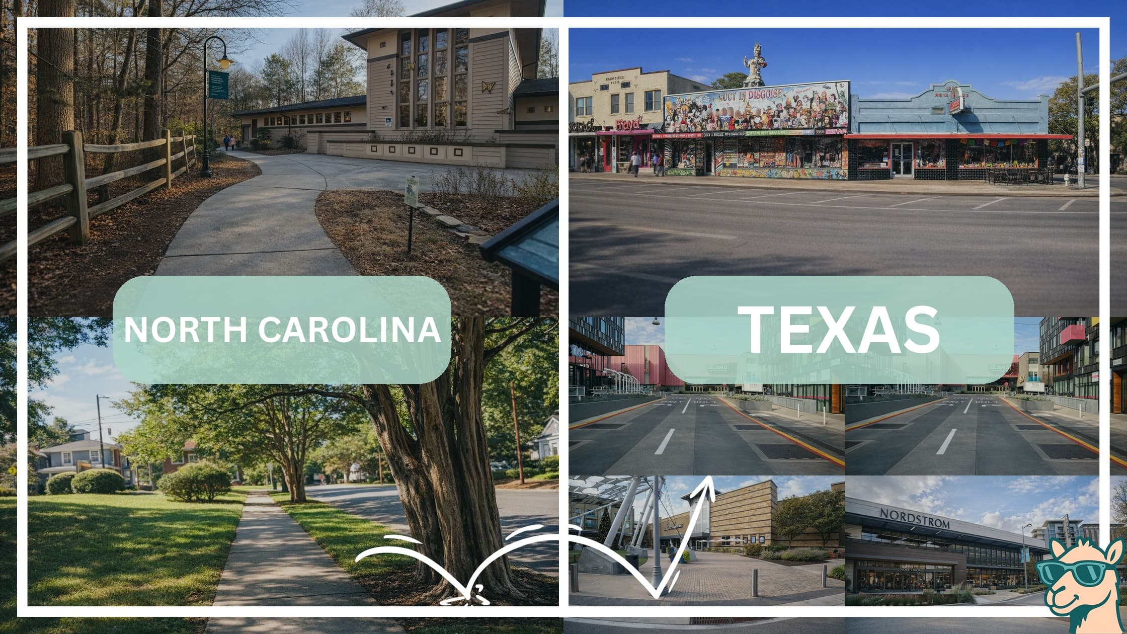 comparison of hotspots between neighborhoods in North Carolina and Texas