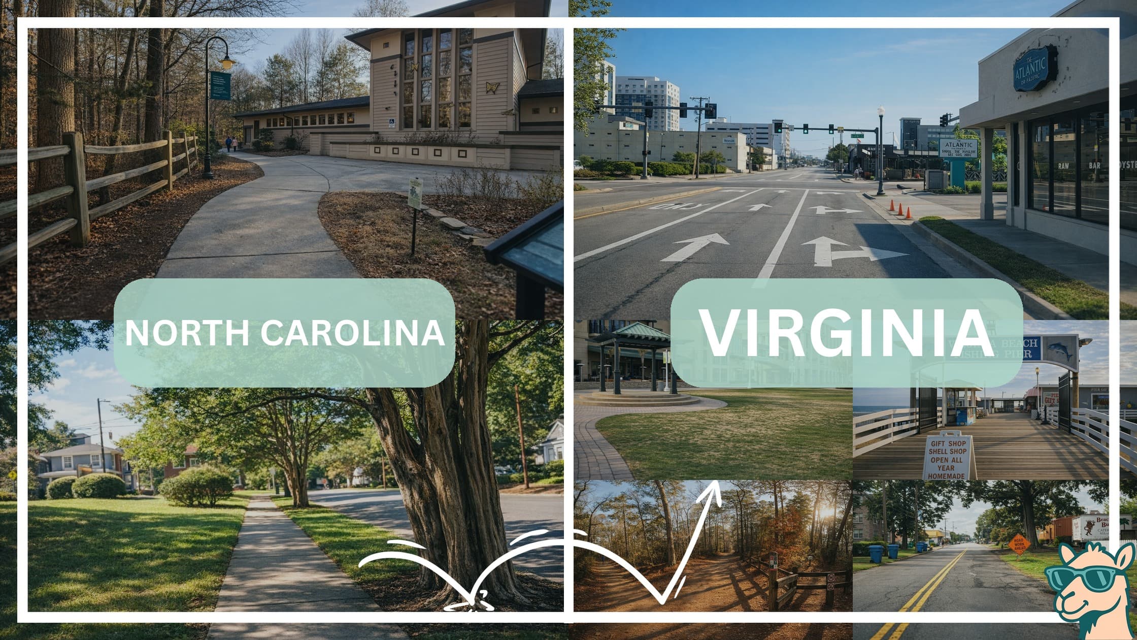 comparison of hotspots between neighborhoods in North Carolina and Virginia