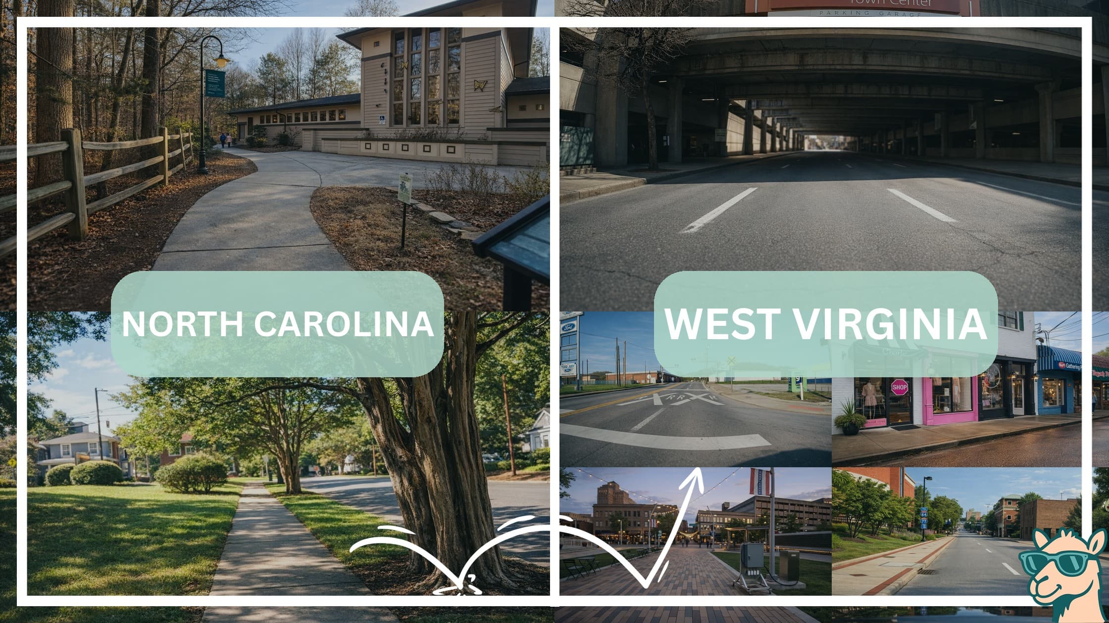 comparison of hotspots between neighborhoods in North Carolina and West Virginia