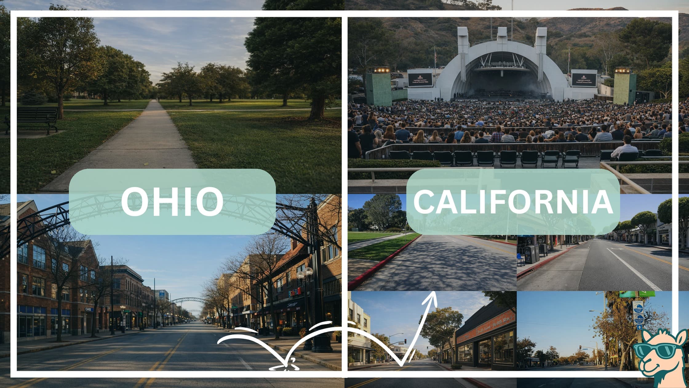 comparison of hotspots between neighborhoods in Ohio and California