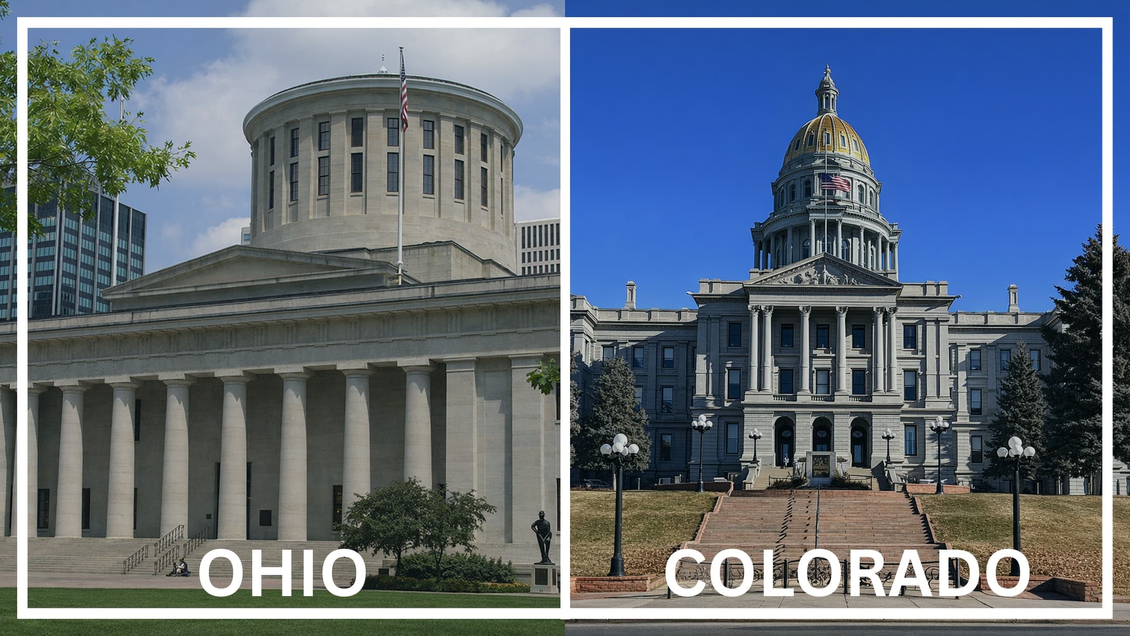Comparing the state capitol buildings between Ohio and Colorado.