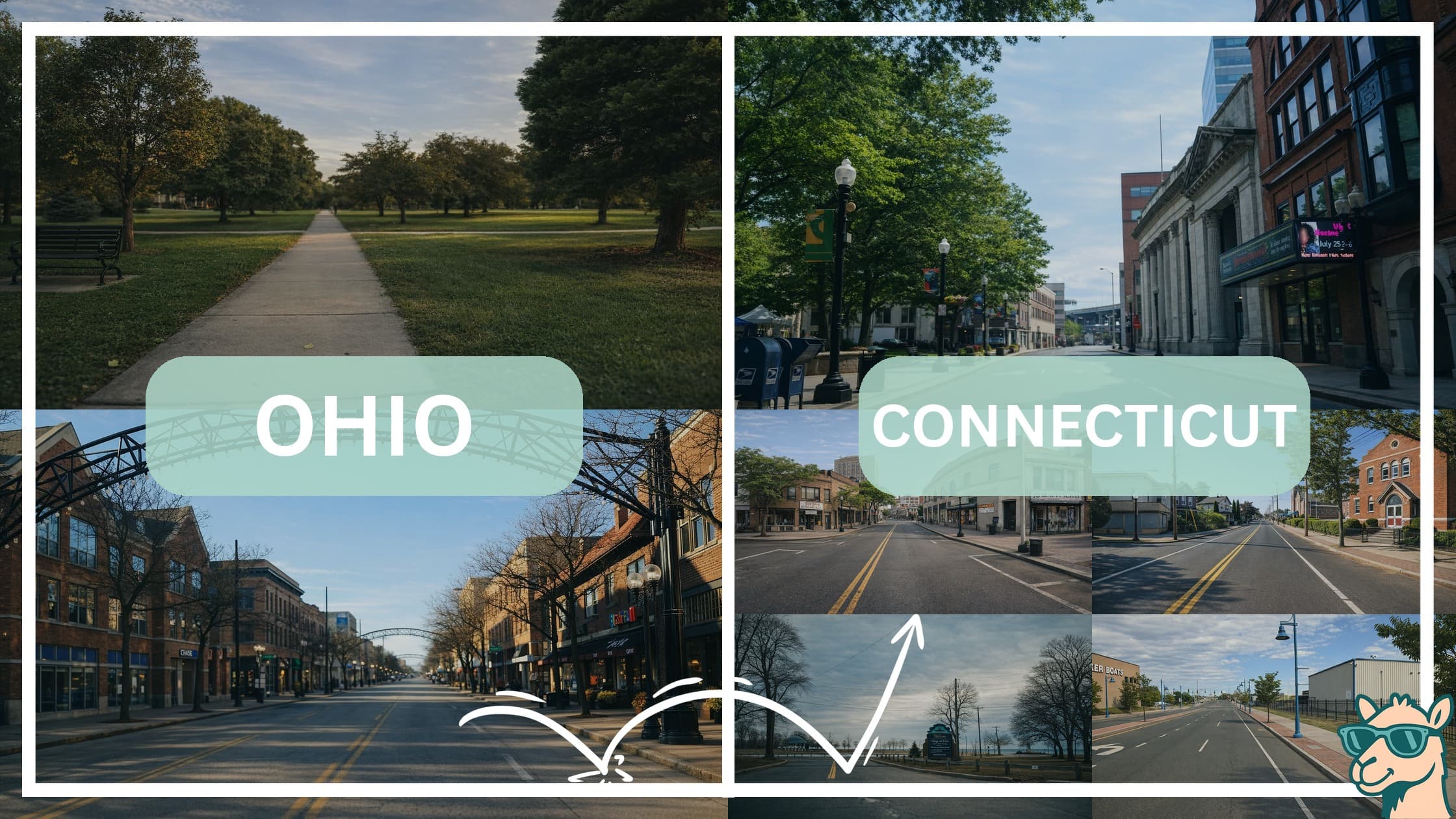 comparison of hotspots between neighborhoods in Ohio and Connecticut