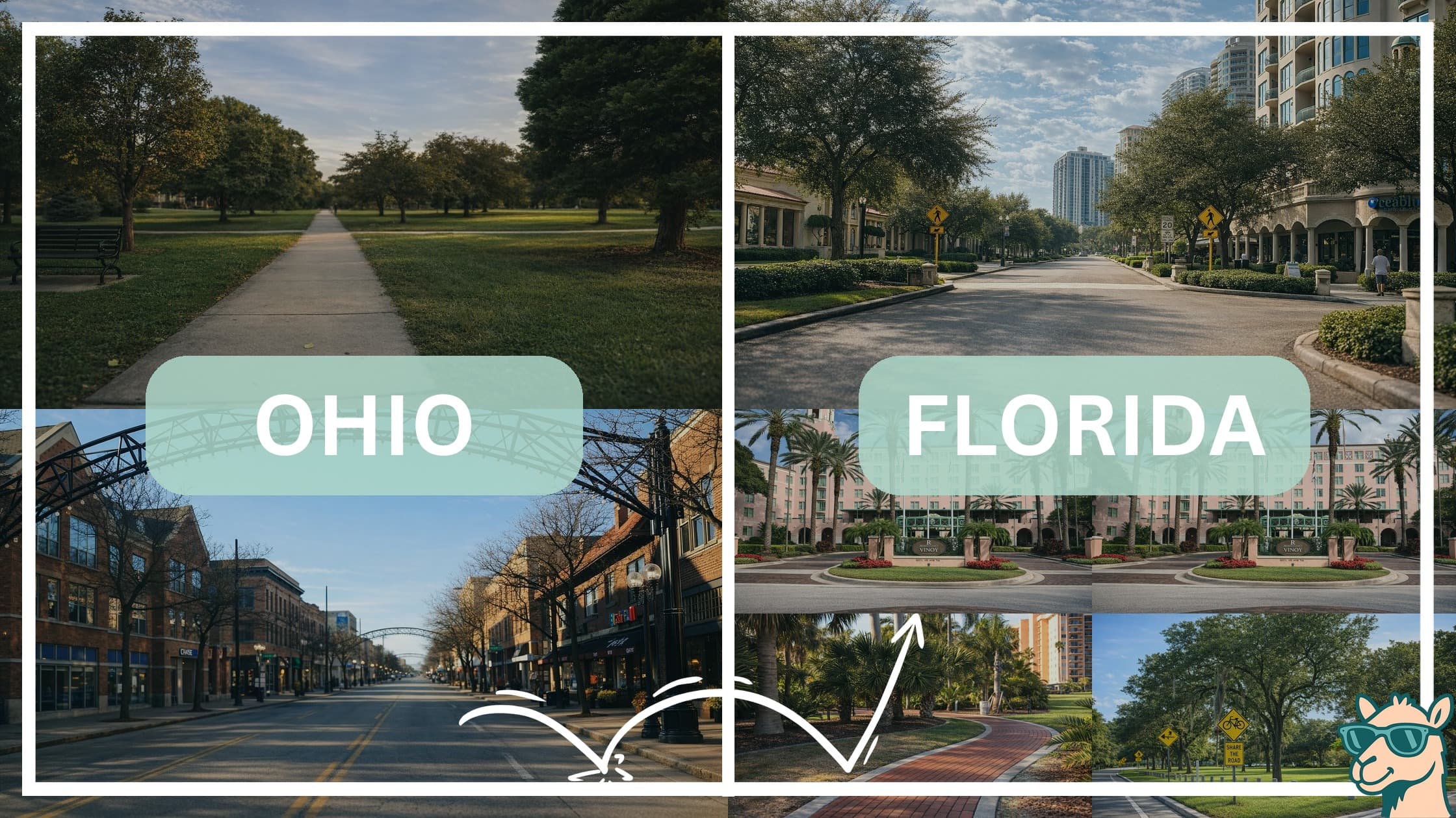 comparison of hotspots between neighborhoods in Ohio and Florida