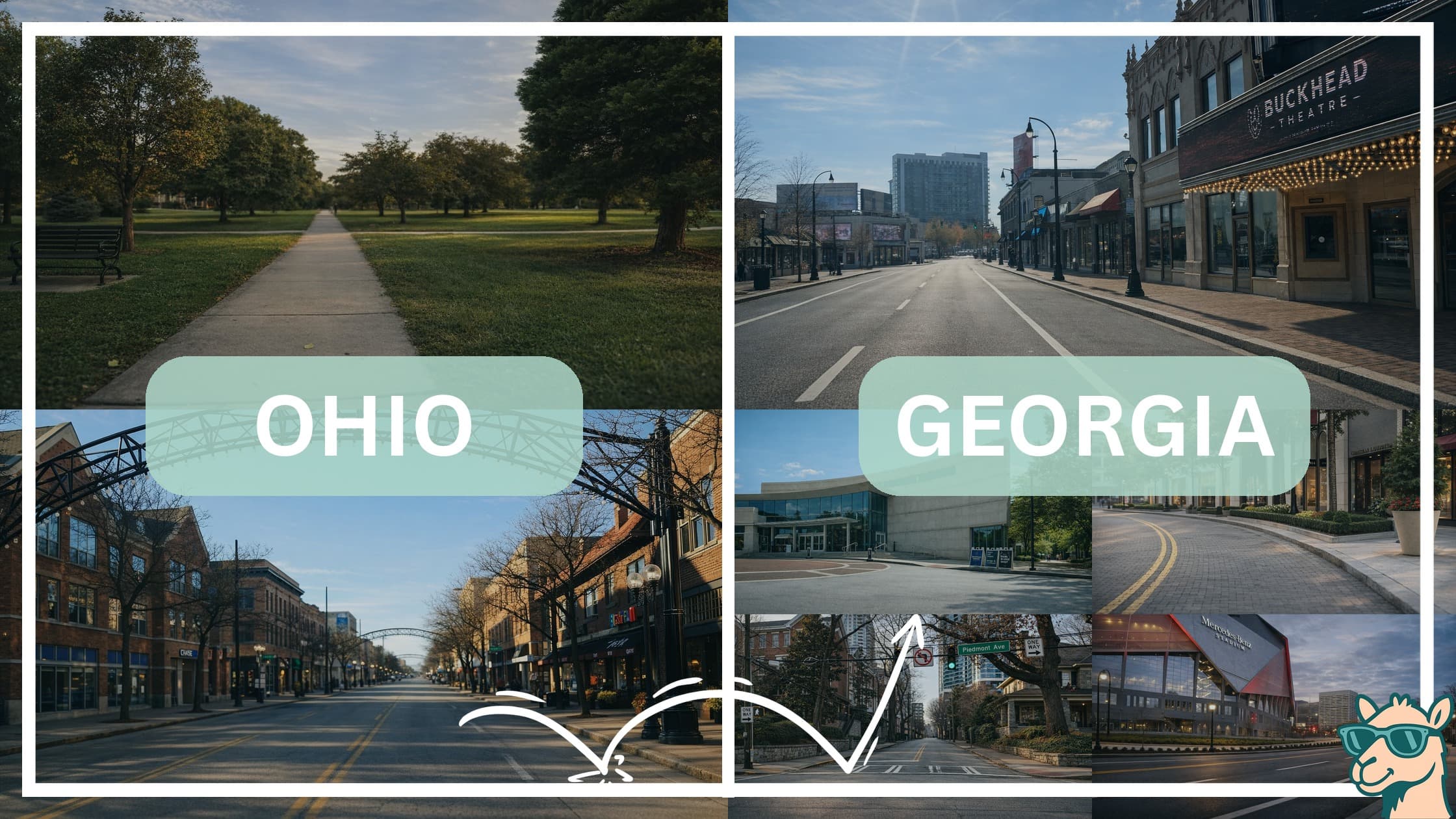 comparison of hotspots between neighborhoods in Ohio and Georgia