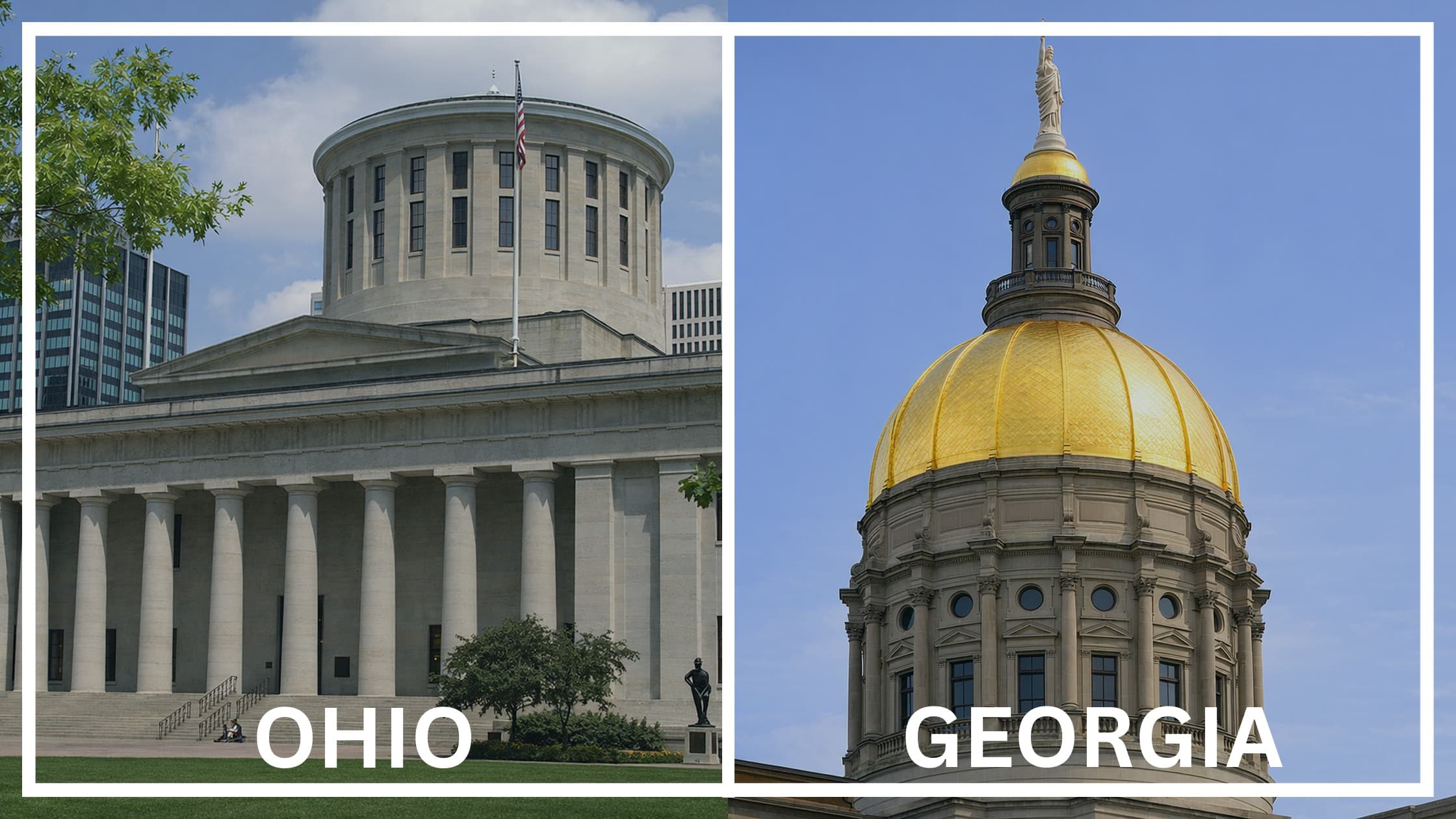 Comparing the state capitol buildings between Ohio and Georgia.