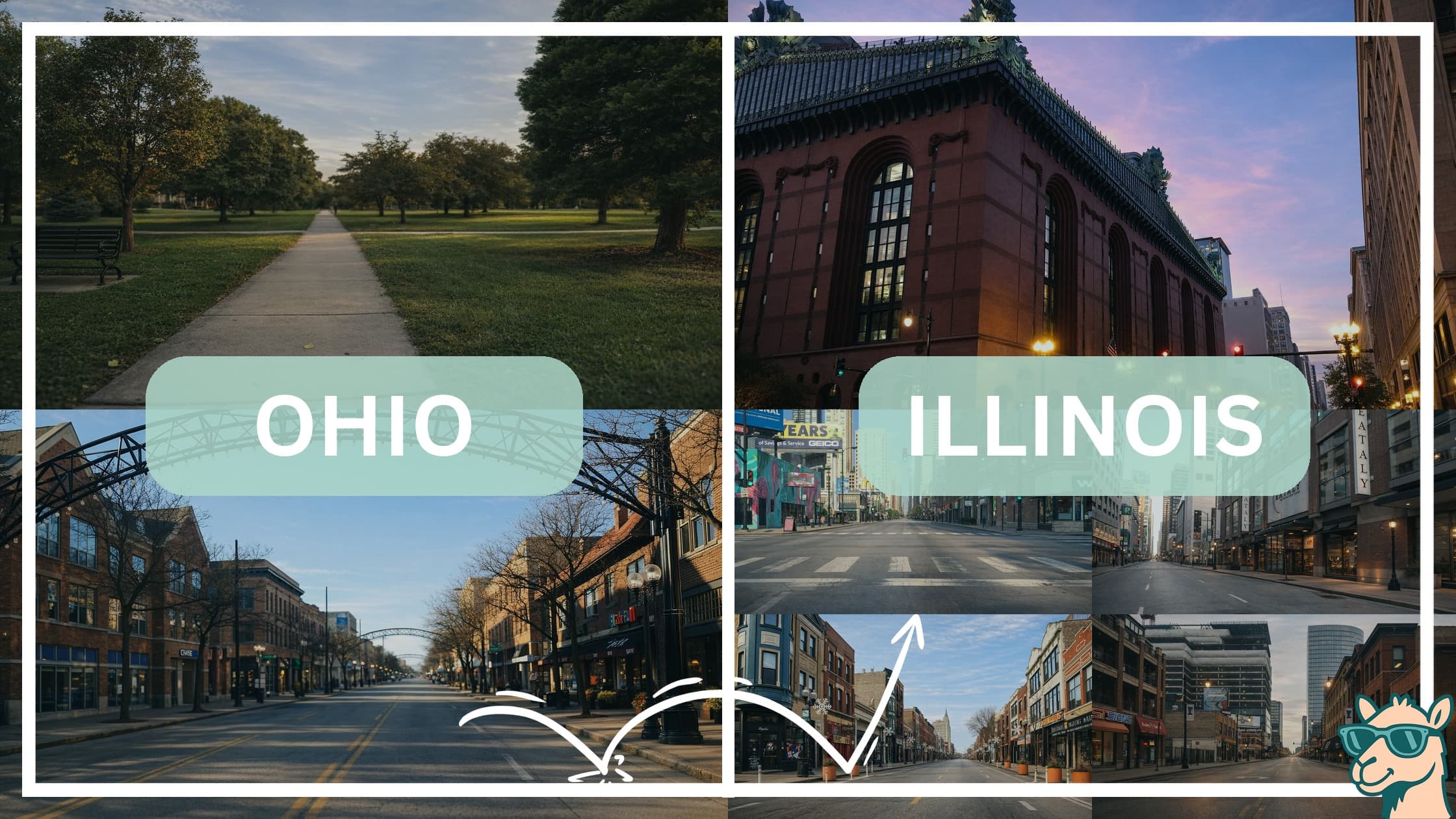 comparison of hotspots between neighborhoods in Ohio and Illinois