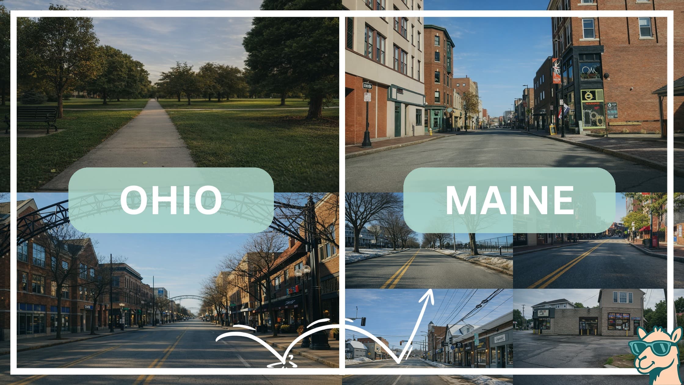 comparison of hotspots between neighborhoods in Ohio and Maine