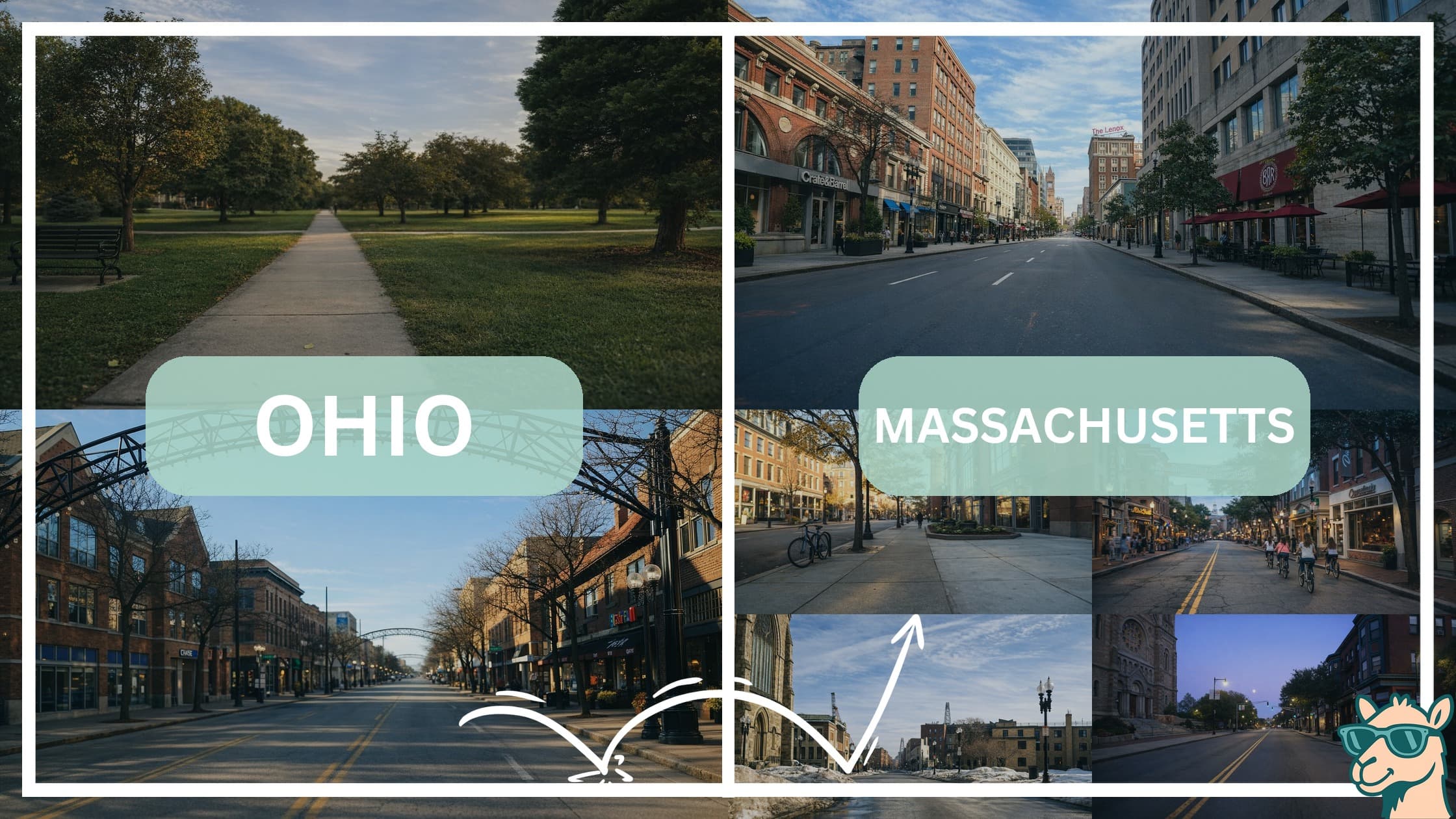 comparison of hotspots between neighborhoods in Ohio and Massachusetts