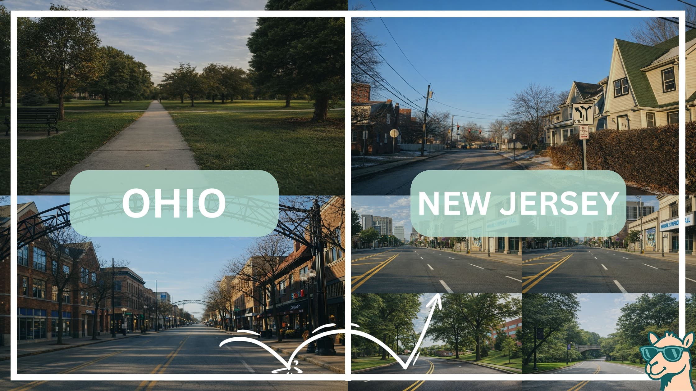 comparison of hotspots between neighborhoods in Ohio and New Jersey