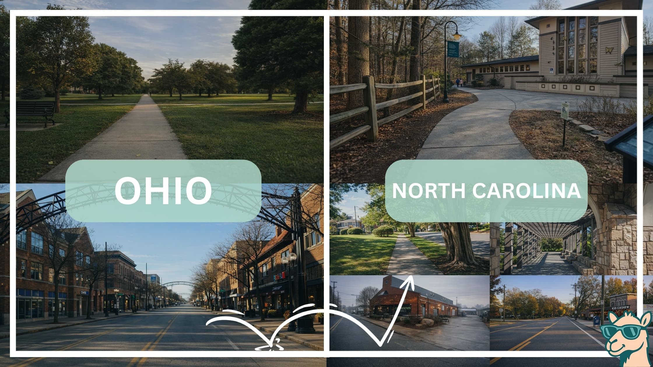 comparison of hotspots between neighborhoods in Ohio and North Carolina