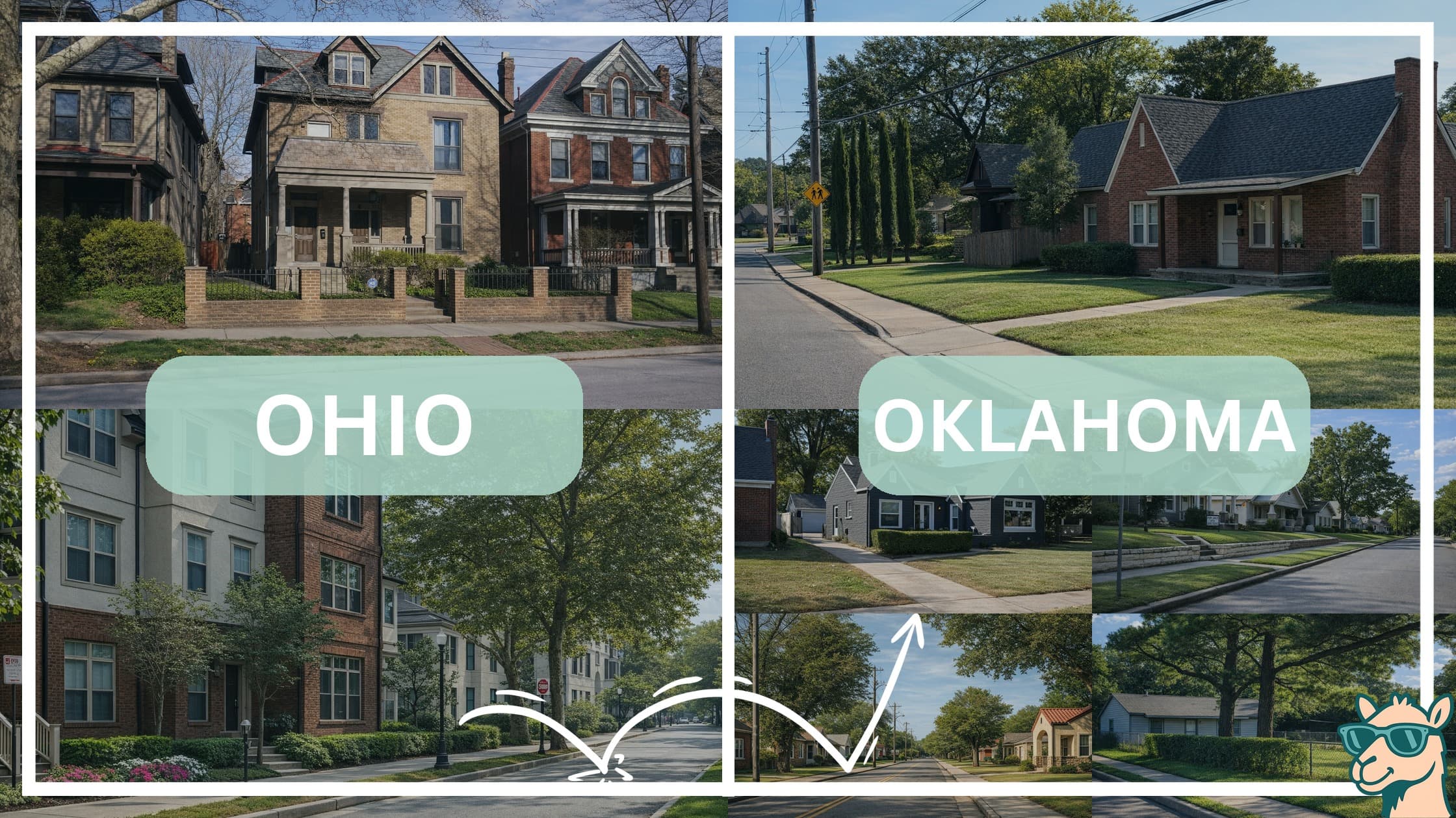 comparison of housing options and types between neighborhoods in Ohio and Oklahoma