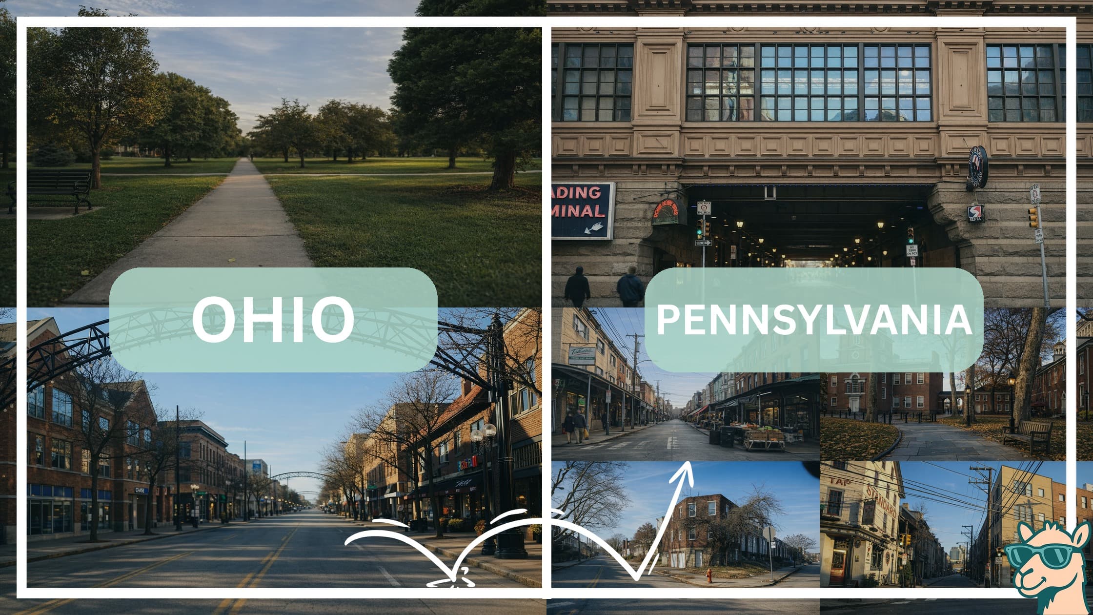 comparison of hotspots between neighborhoods in Ohio and Pennsylvania