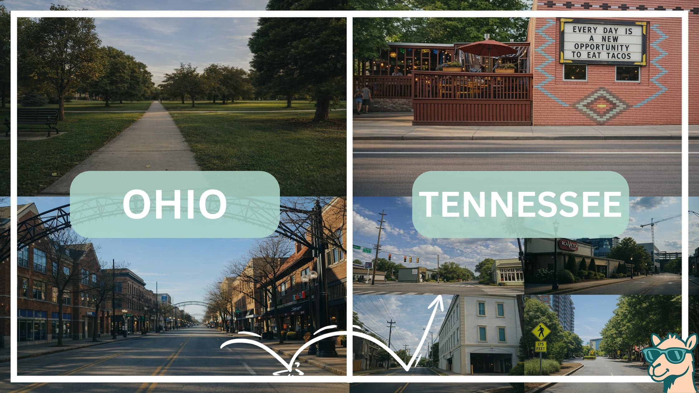 comparison of hotspots between neighborhoods in Ohio and Tennessee