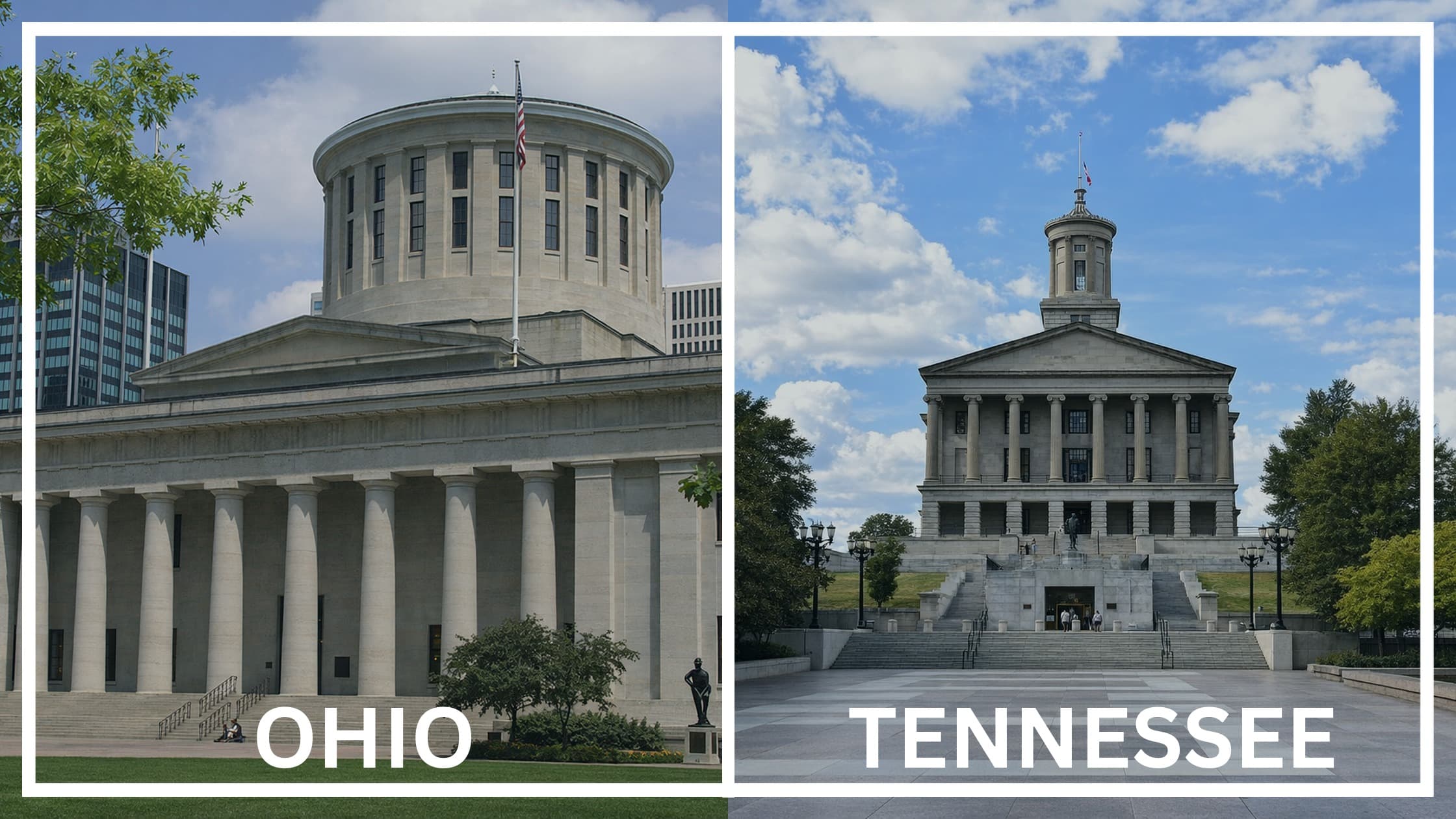 Comparing the state capitol buildings between Ohio and Tennessee.