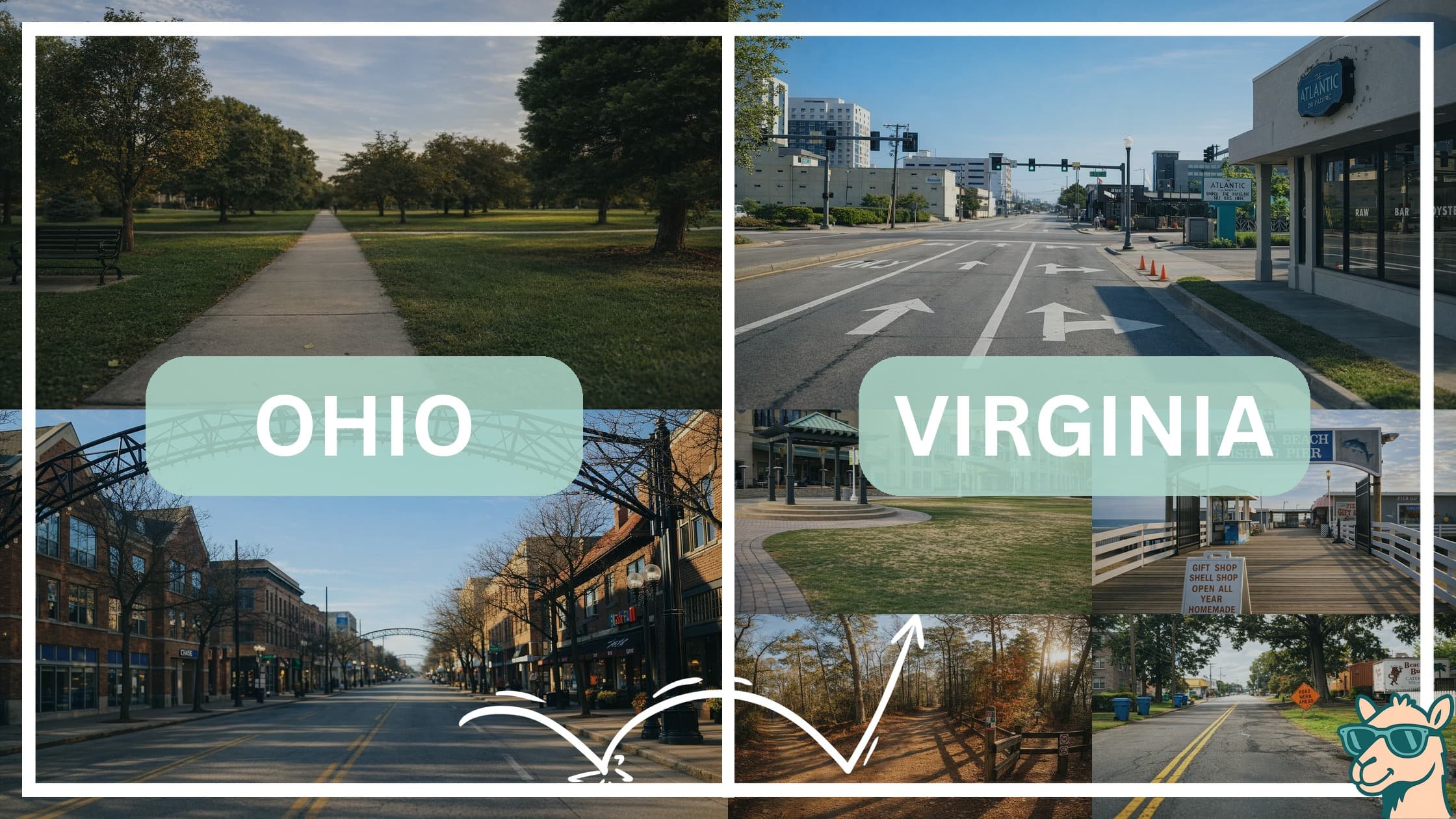 comparison of hotspots between neighborhoods in Ohio and Virginia