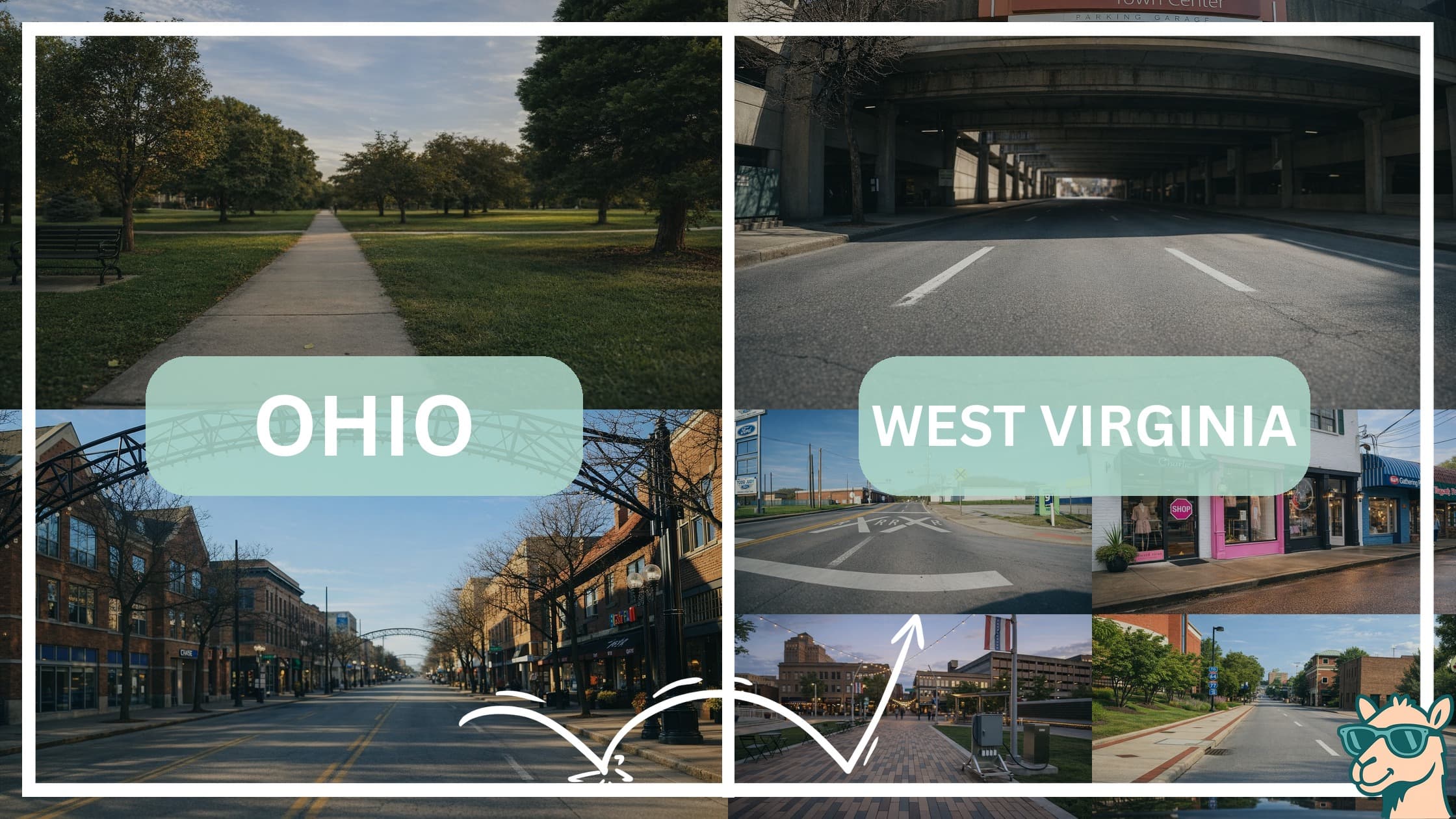 comparison of hotspots between neighborhoods in Ohio and West Virginia