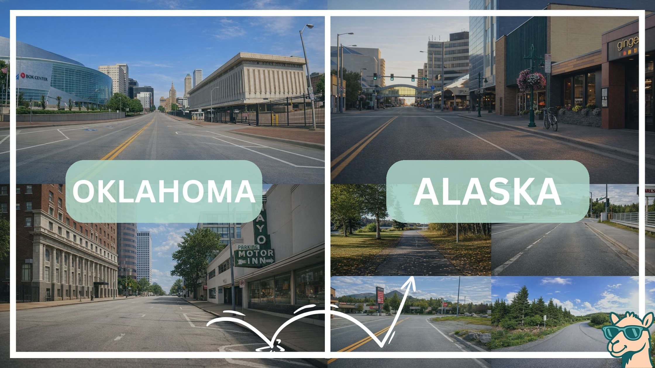 comparison of hotspots between neighborhoods in Oklahoma and Alaska
