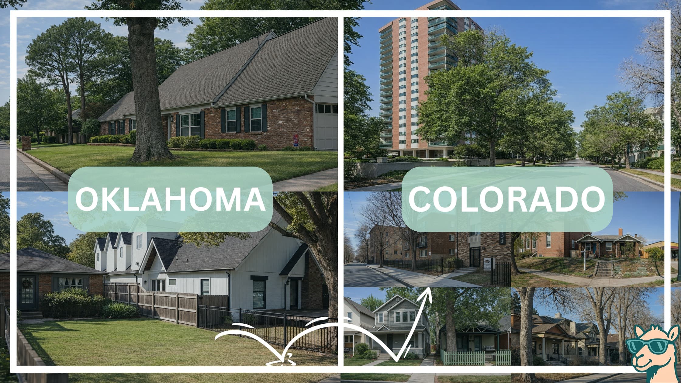 comparison of housing options and types between neighborhoods in Oklahoma and Colorado