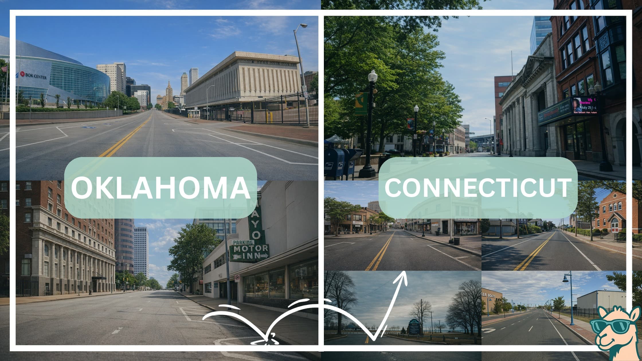 comparison of hotspots between neighborhoods in Oklahoma and Connecticut