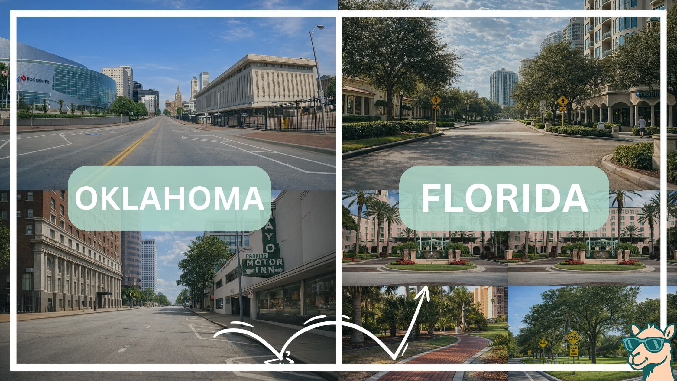 comparison of hotspots between neighborhoods in Oklahoma and Florida