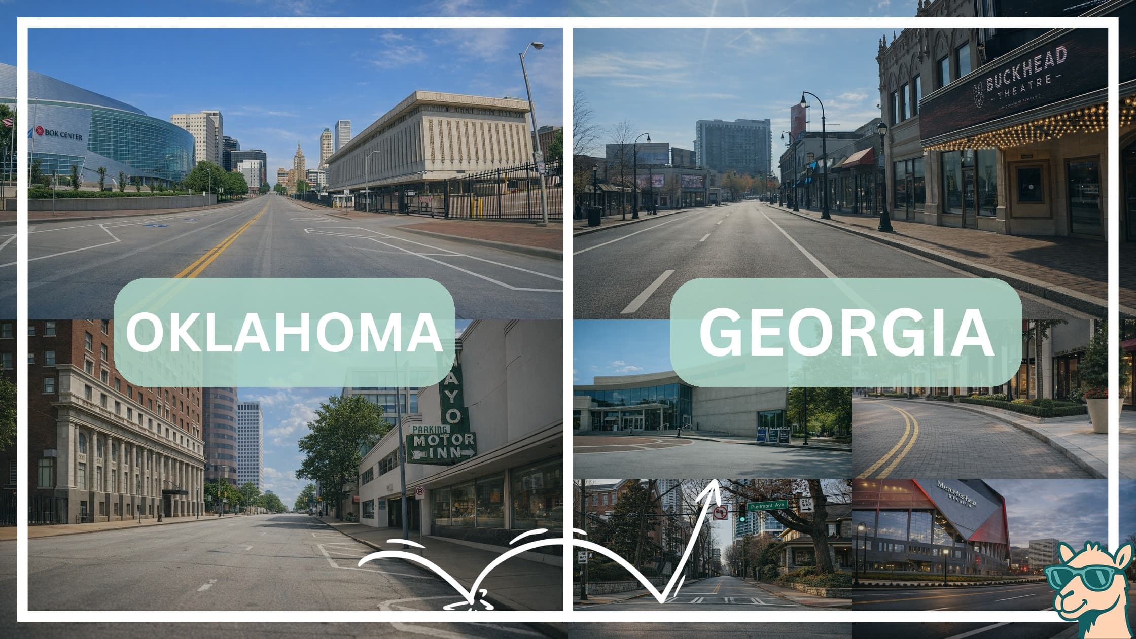 comparison of hotspots between neighborhoods in Oklahoma and Georgia