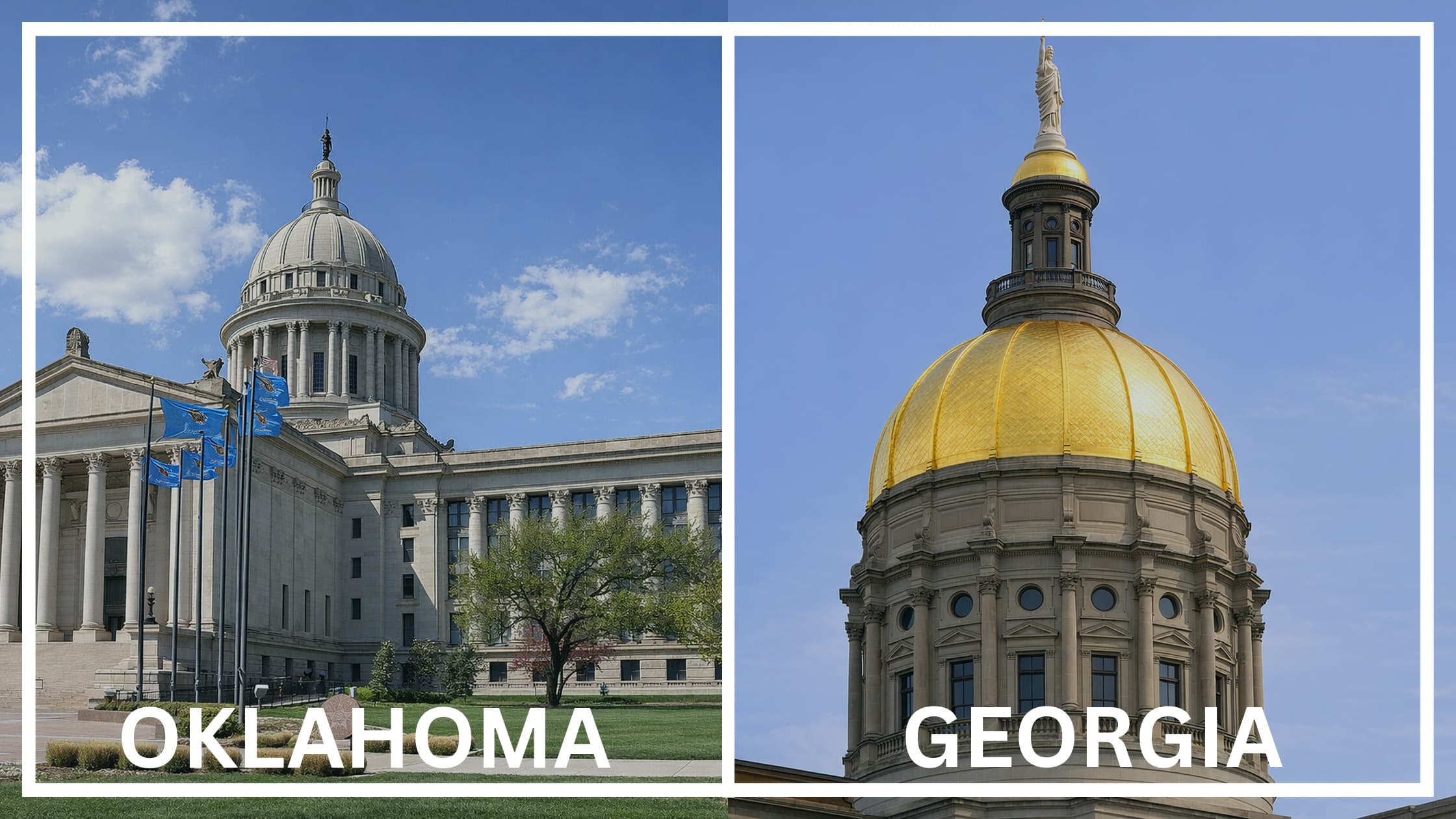 Comparing the state capitol buildings between Oklahoma and Georgia.