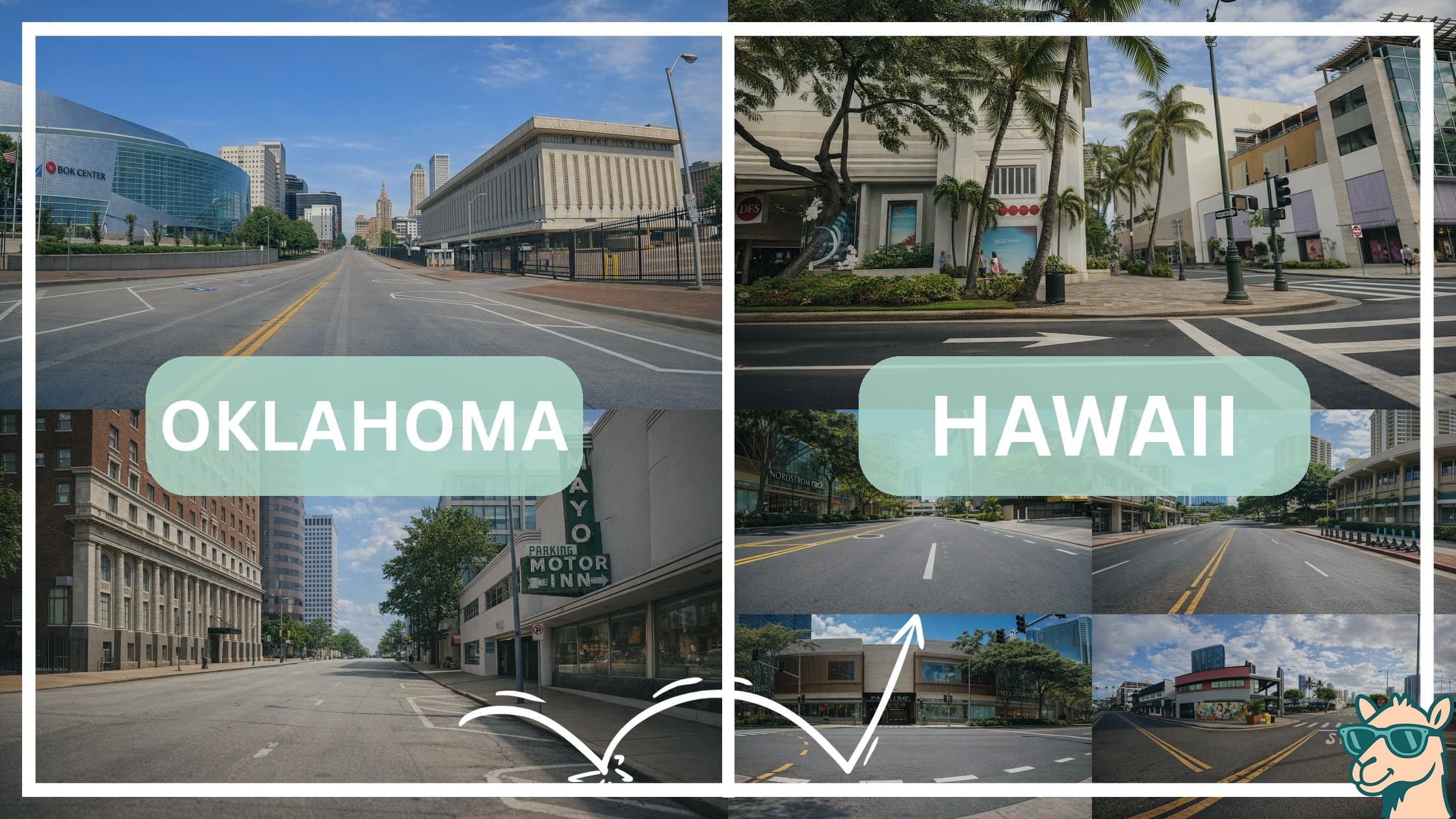 comparison of hotspots between neighborhoods in Oklahoma and Hawaii