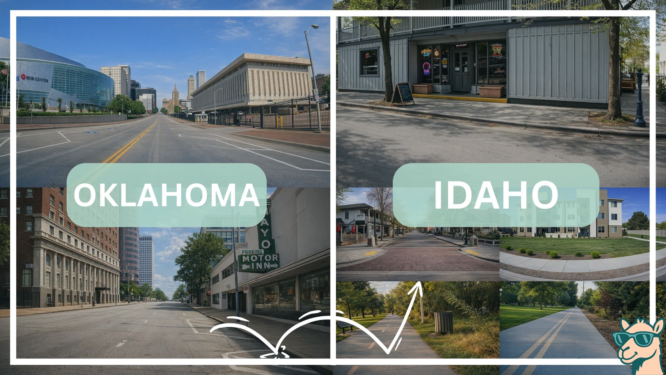 comparison of hotspots between neighborhoods in Oklahoma and Idaho