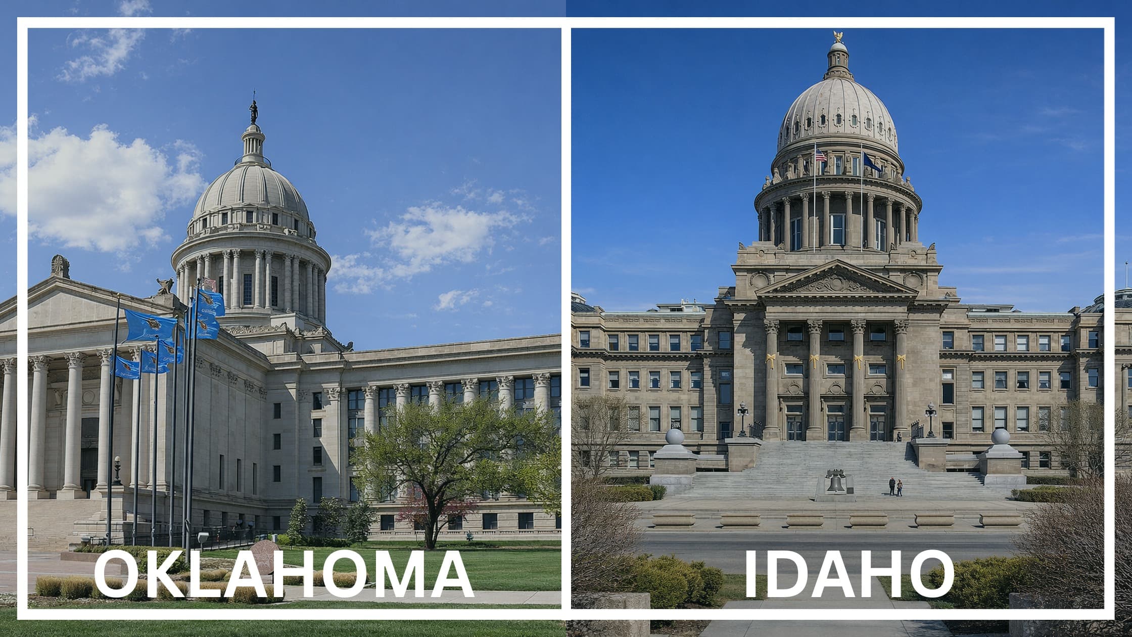 Comparing the state capitol buildings between Oklahoma and Idaho.