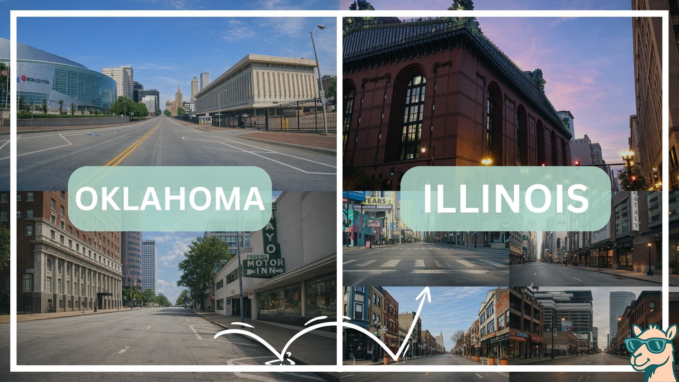 comparison of hotspots between neighborhoods in Oklahoma and Illinois
