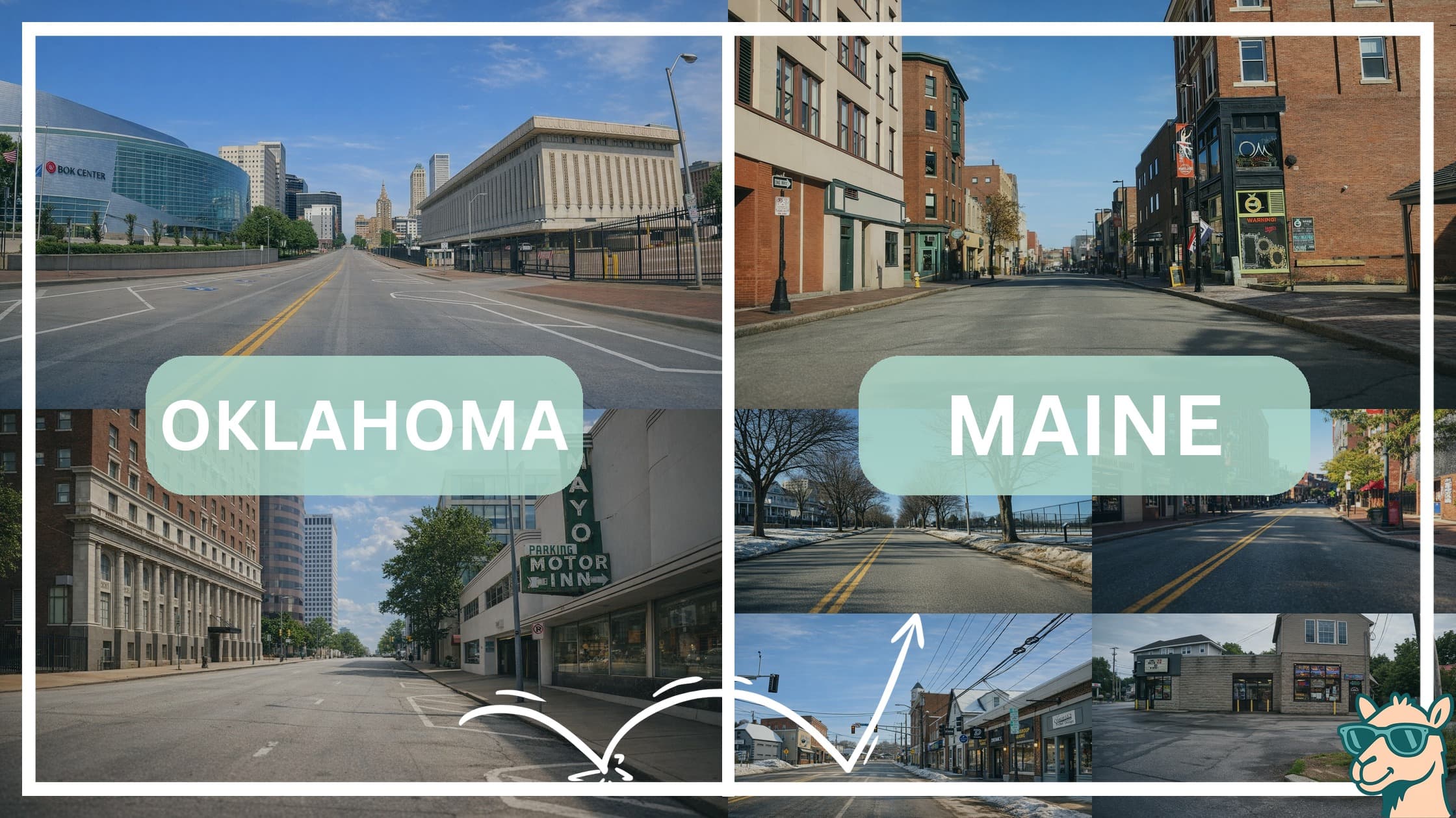 comparison of hotspots between neighborhoods in Oklahoma and Maine