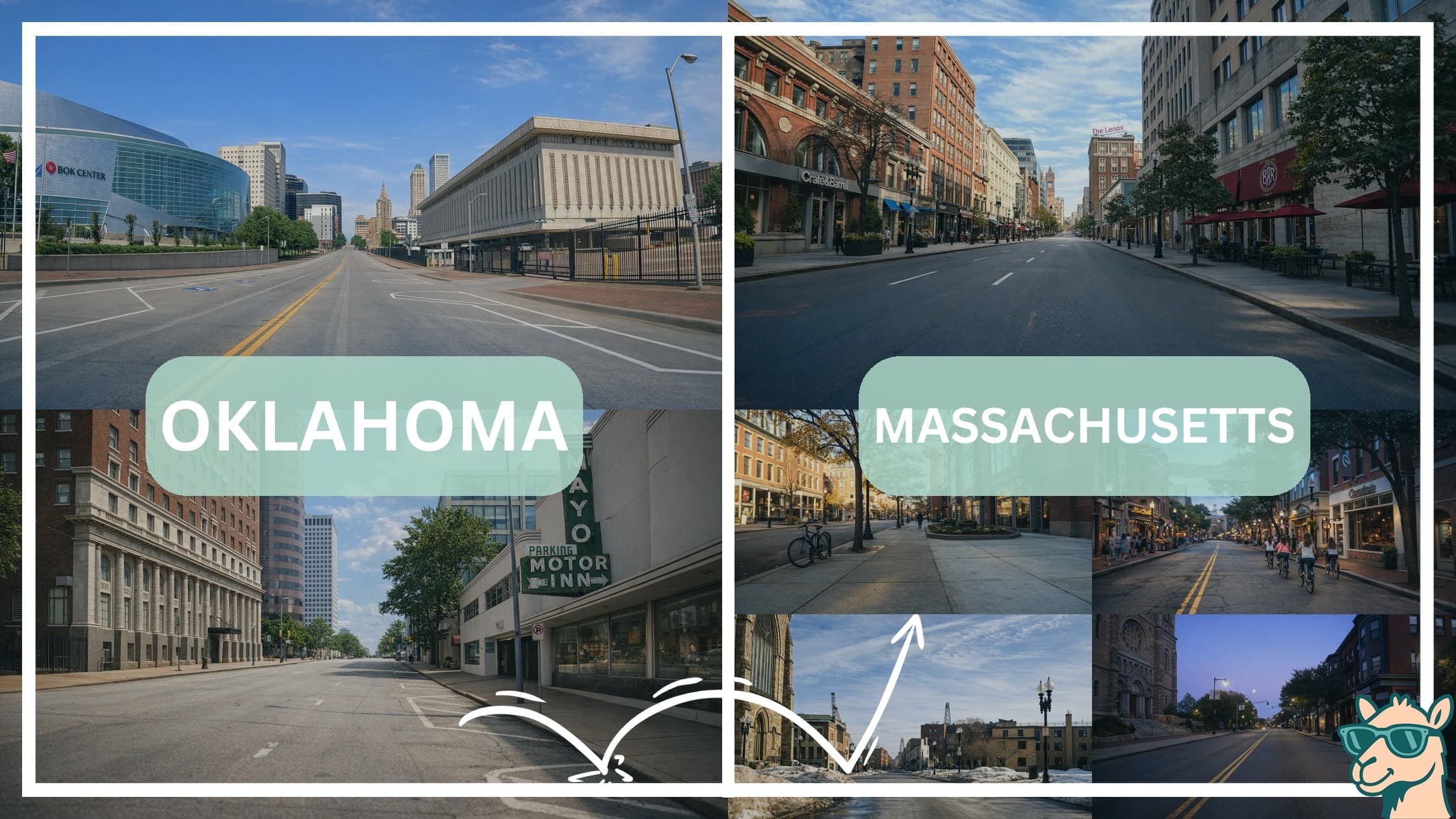 comparison of hotspots between neighborhoods in Oklahoma and Massachusetts