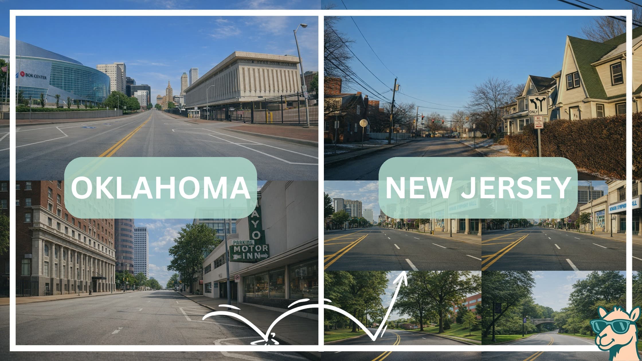 comparison of hotspots between neighborhoods in Oklahoma and New Jersey