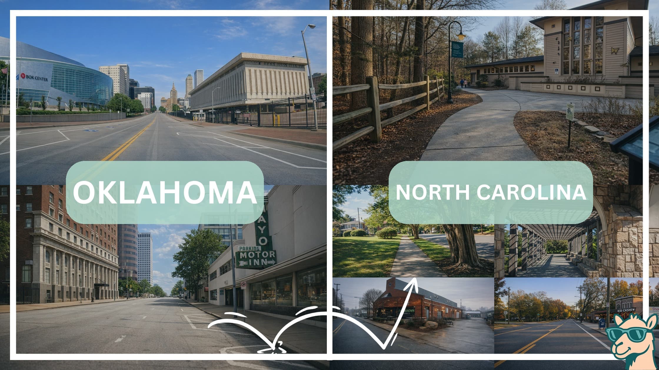 comparison of hotspots between neighborhoods in Oklahoma and North Carolina