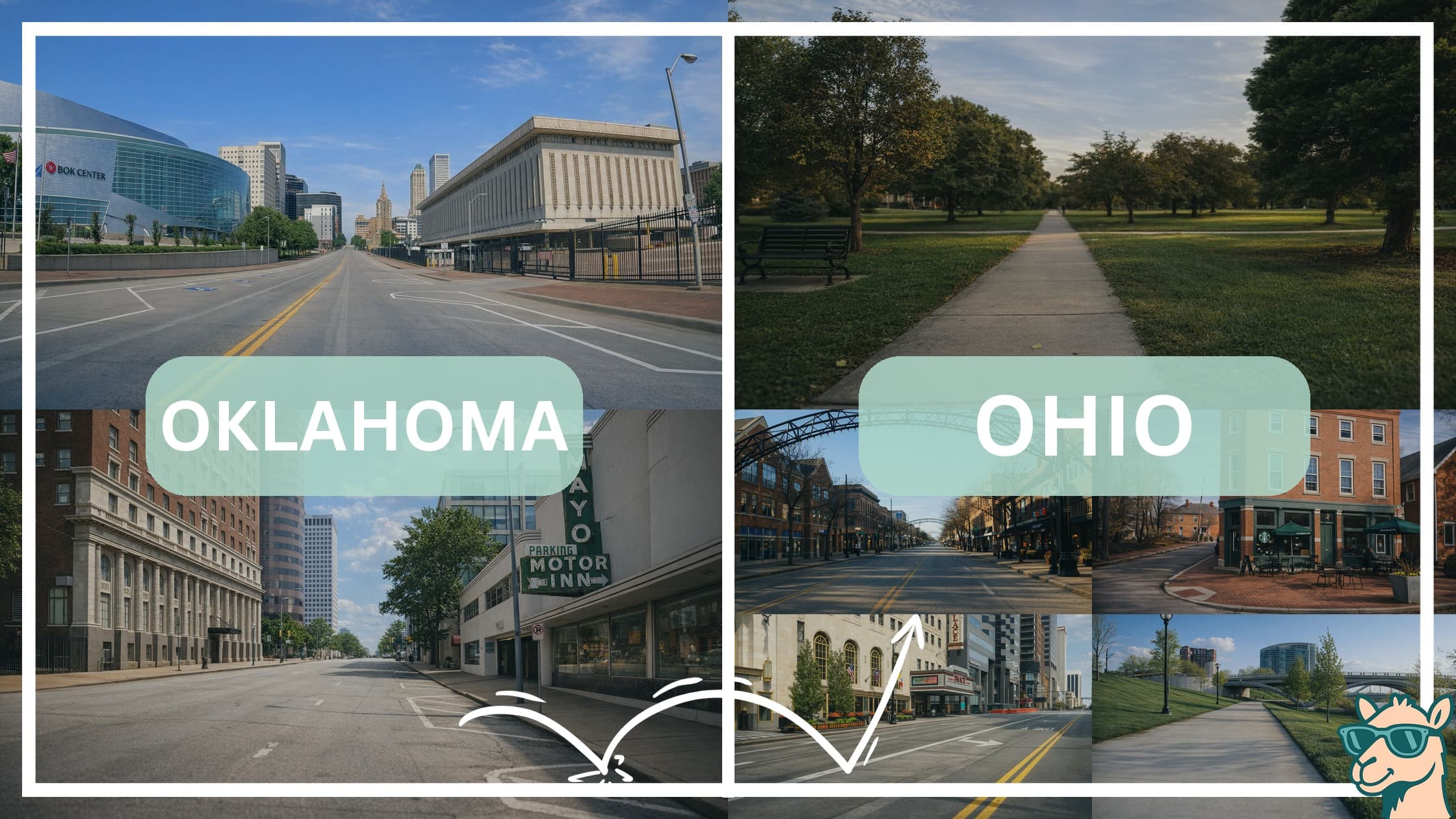 comparison of hotspots between neighborhoods in Oklahoma and Ohio