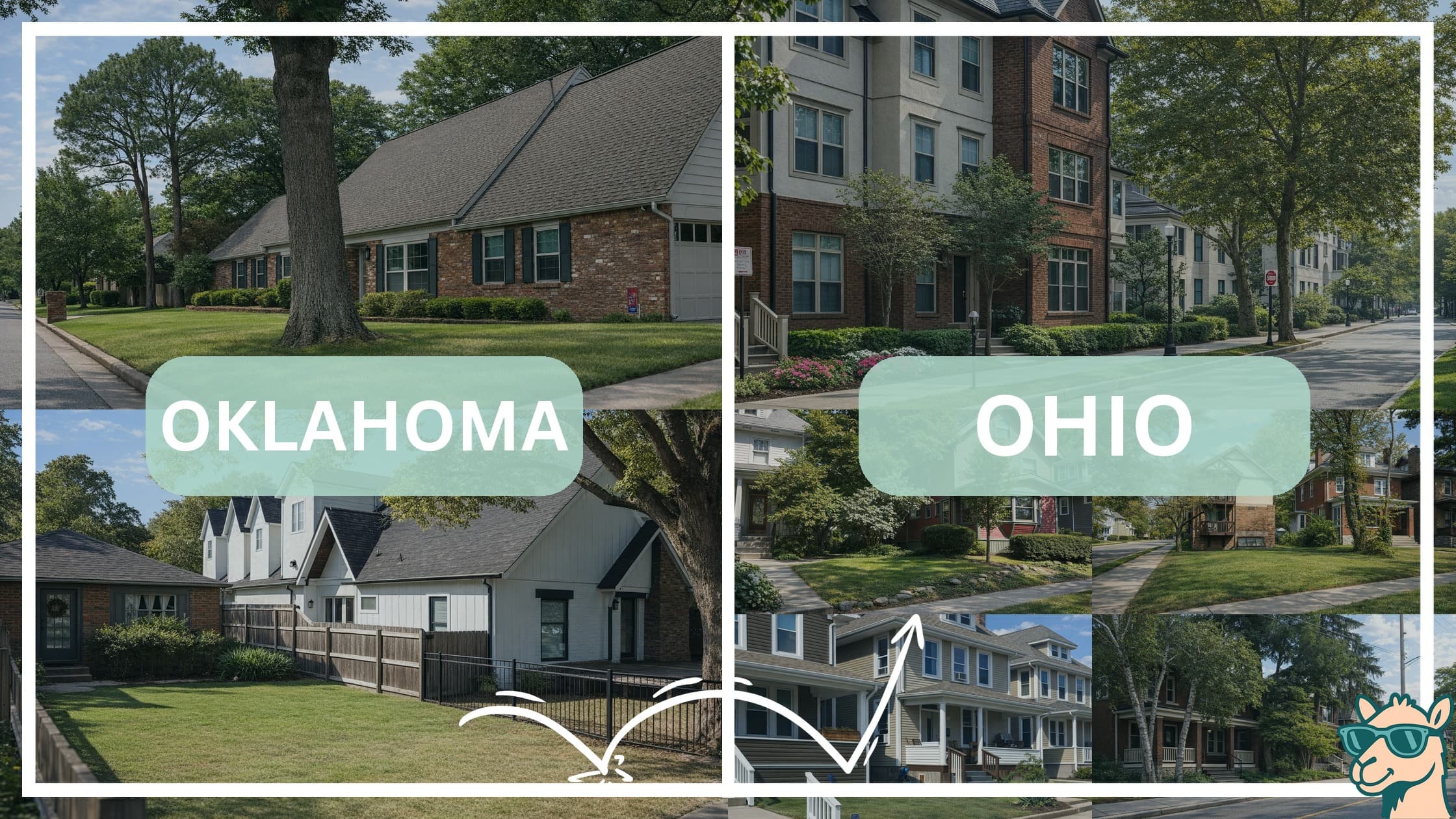 comparison of housing options and types between neighborhoods in Oklahoma and Ohio