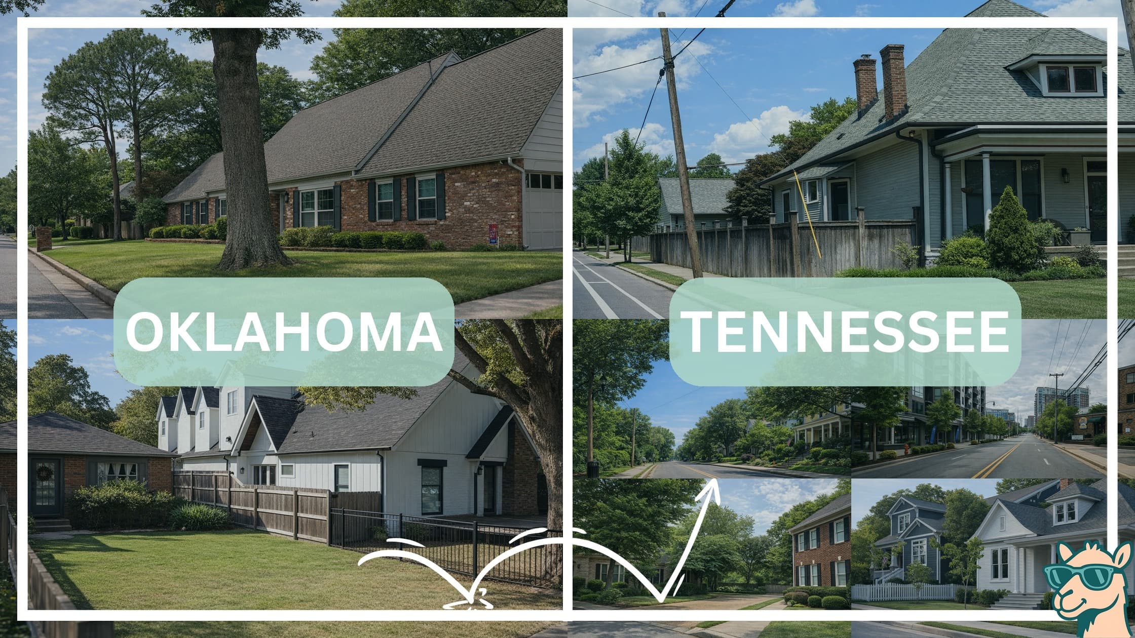comparison of housing options and types between neighborhoods in Oklahoma and Tennessee