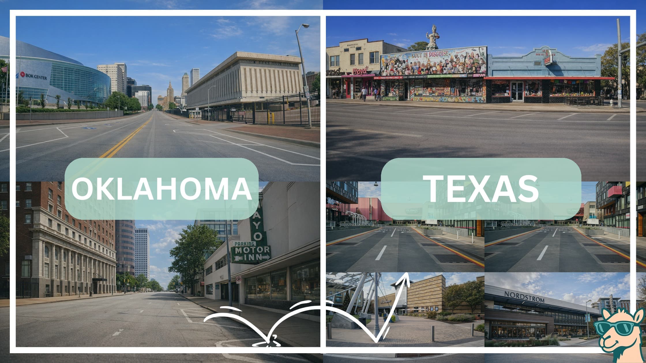 comparison of hotspots between neighborhoods in Oklahoma and Texas