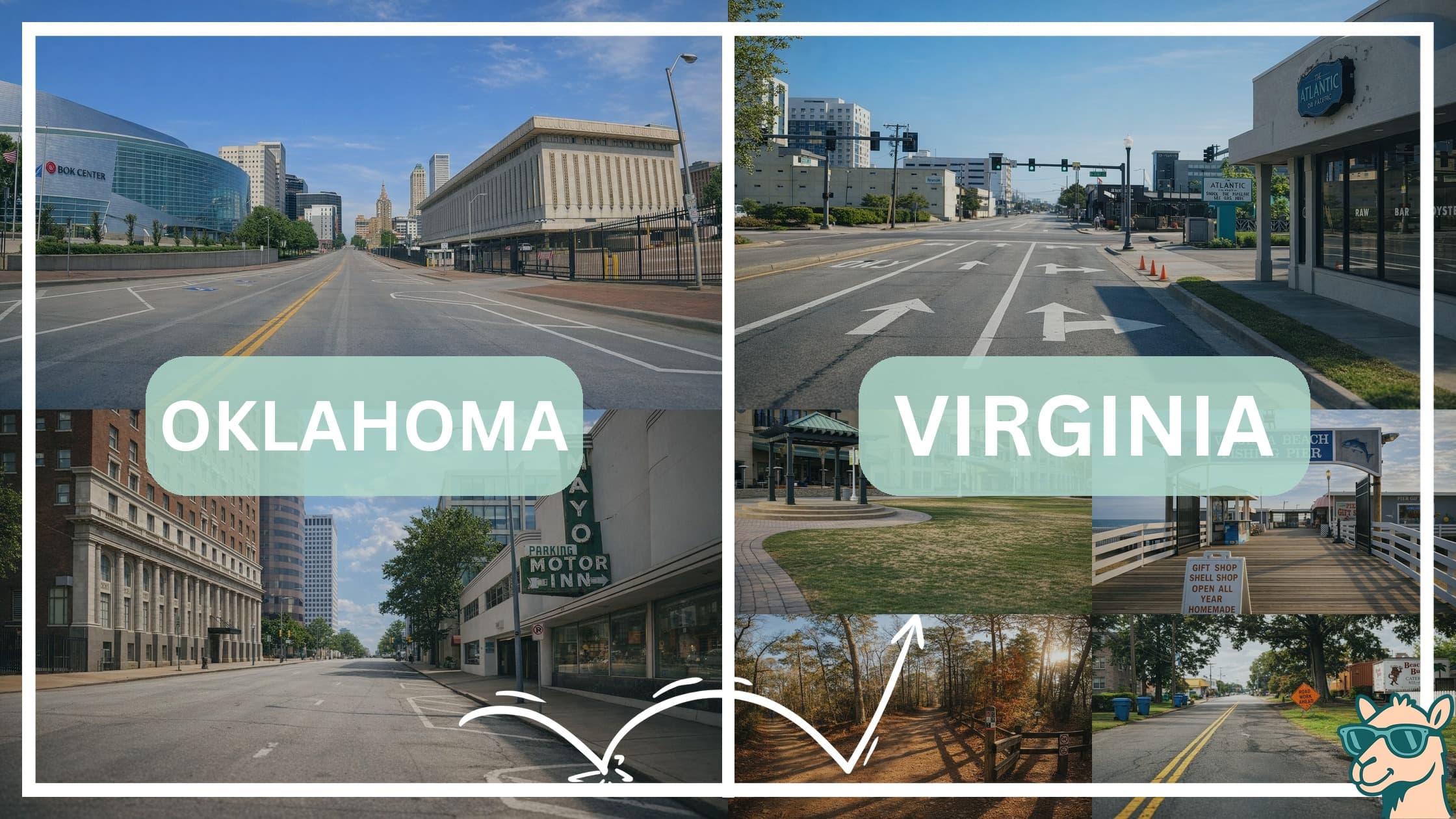 comparison of hotspots between neighborhoods in Oklahoma and Virginia