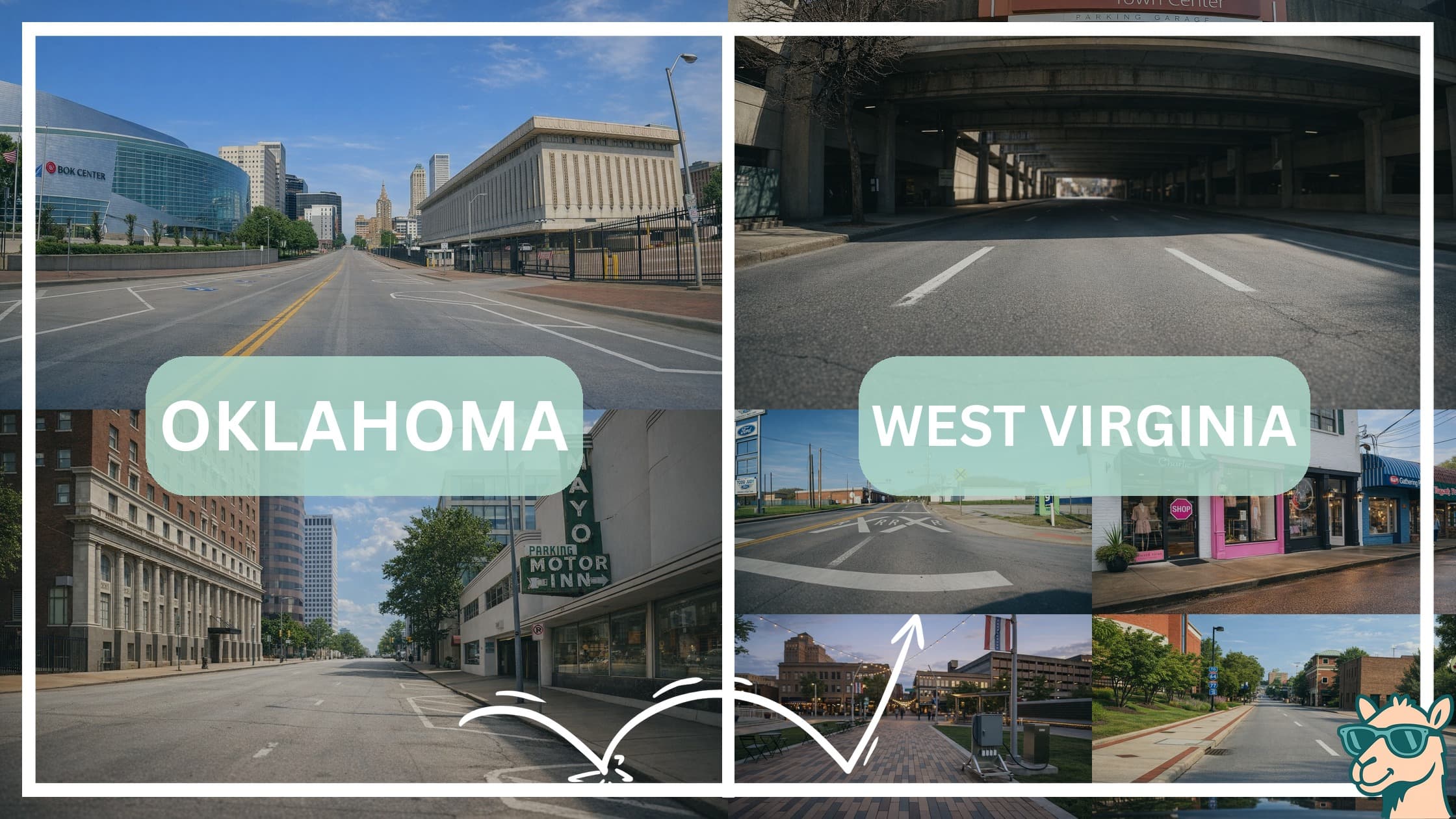 comparison of hotspots between neighborhoods in Oklahoma and West Virginia