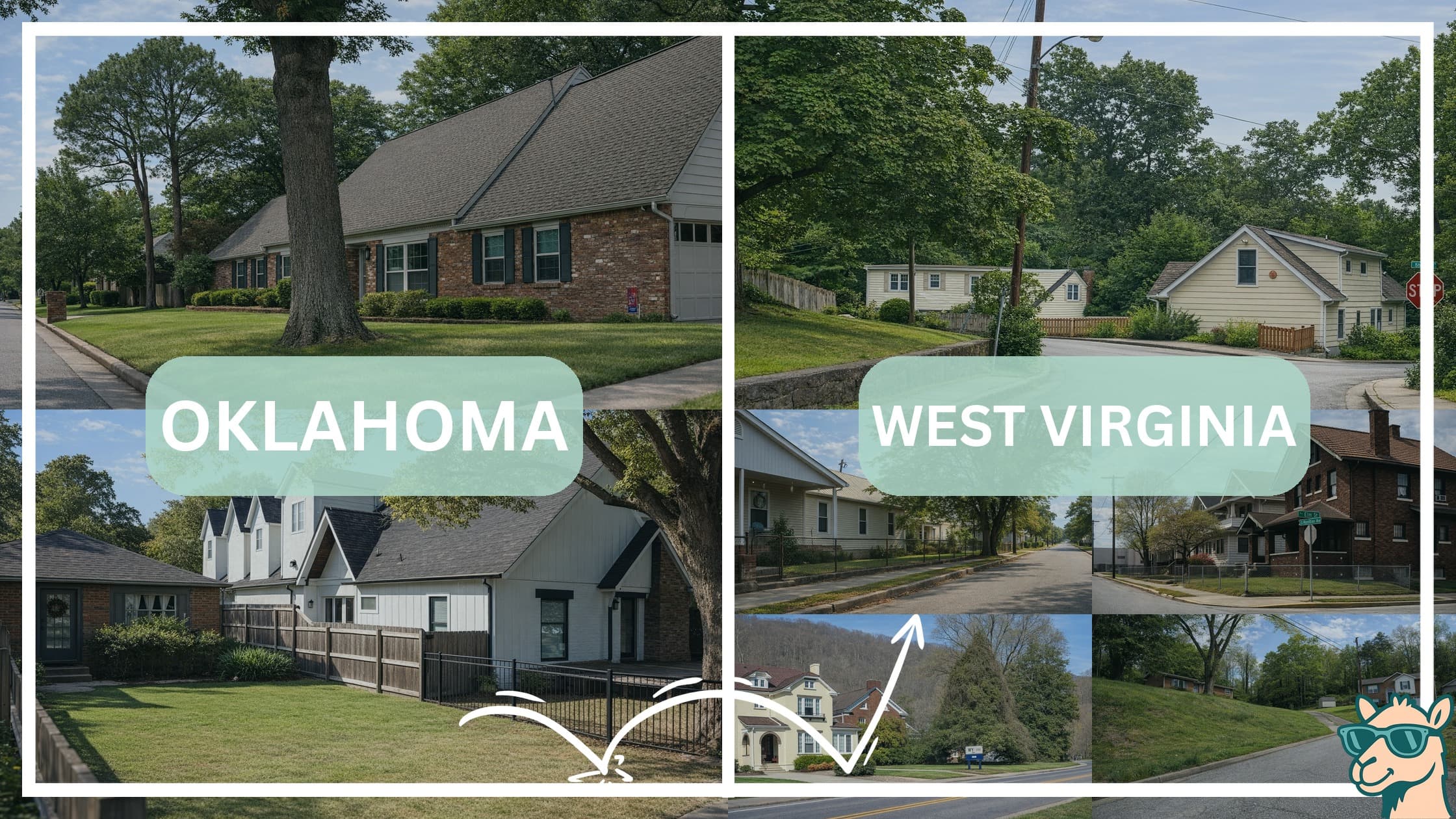 comparison of housing options and types between neighborhoods in Oklahoma and West Virginia