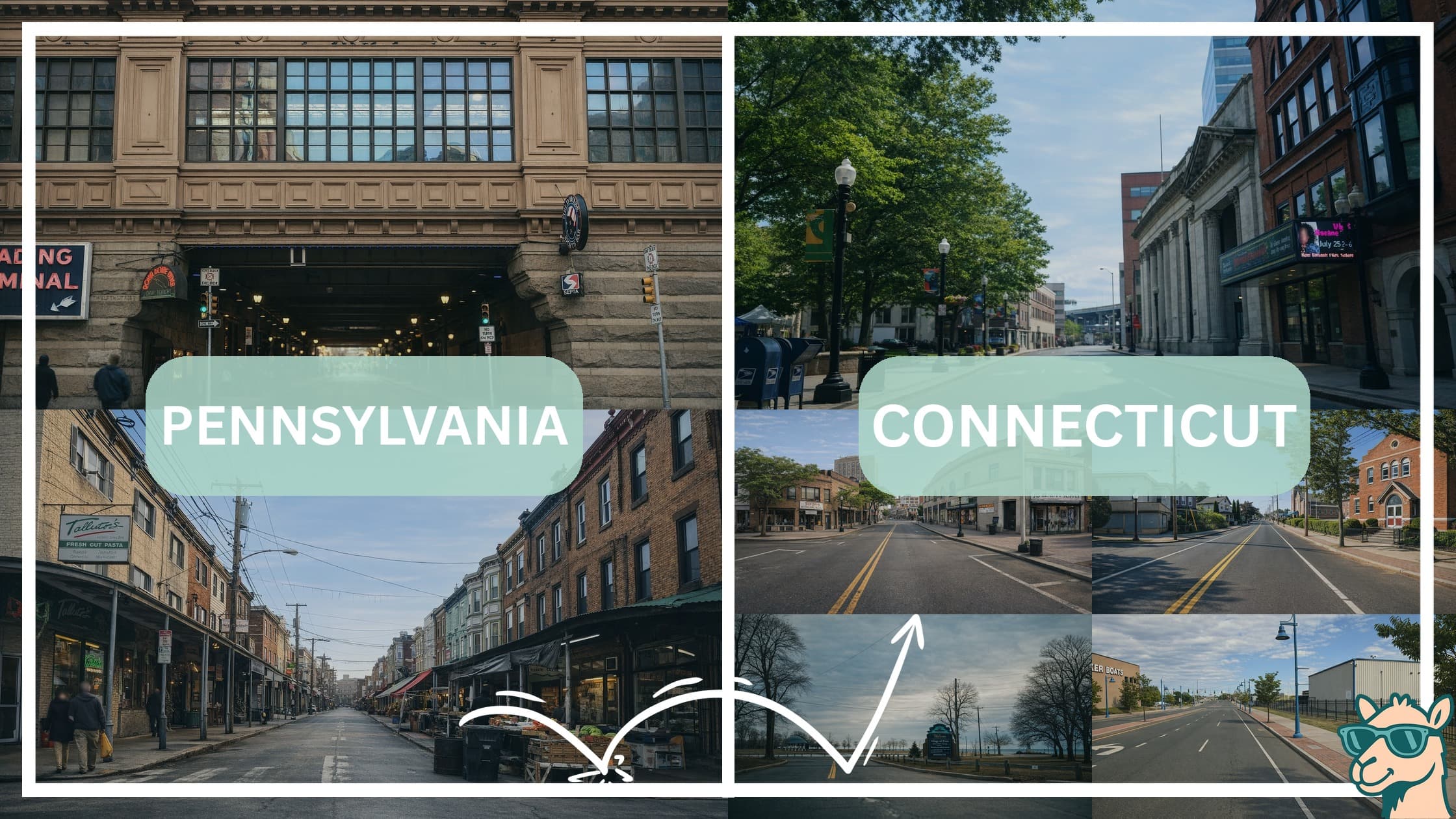 comparison of hotspots between neighborhoods in Pennsylvania and Connecticut
