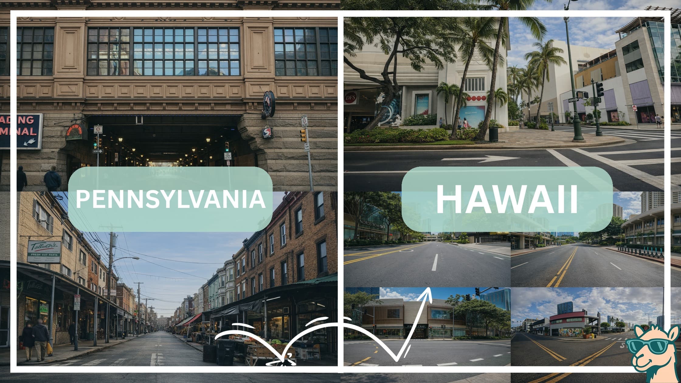comparison of hotspots between neighborhoods in Pennsylvania and Hawaii
