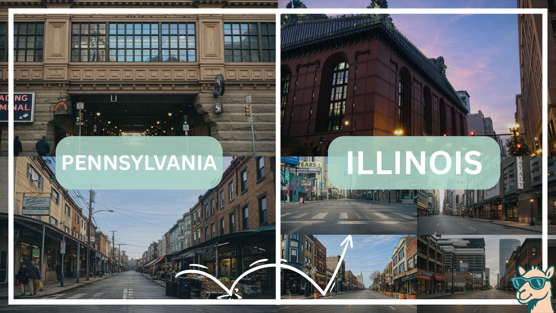 comparison of hotspots between neighborhoods in Pennsylvania and Illinois