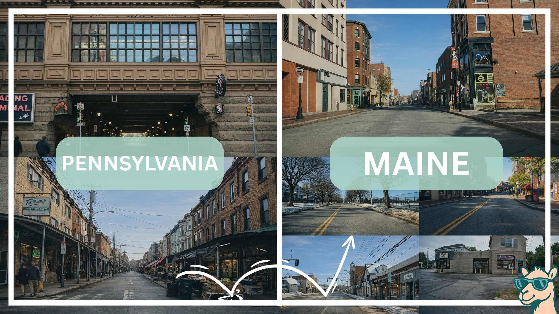 comparison of hotspots between neighborhoods in Pennsylvania and Maine