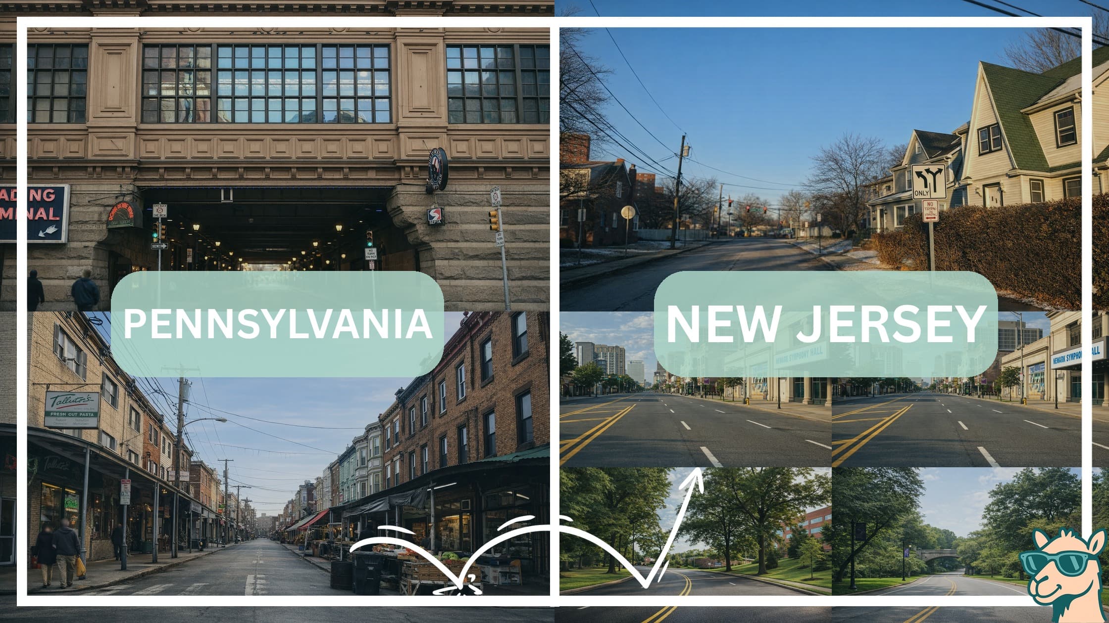 comparison of hotspots between neighborhoods in Pennsylvania and New Jersey