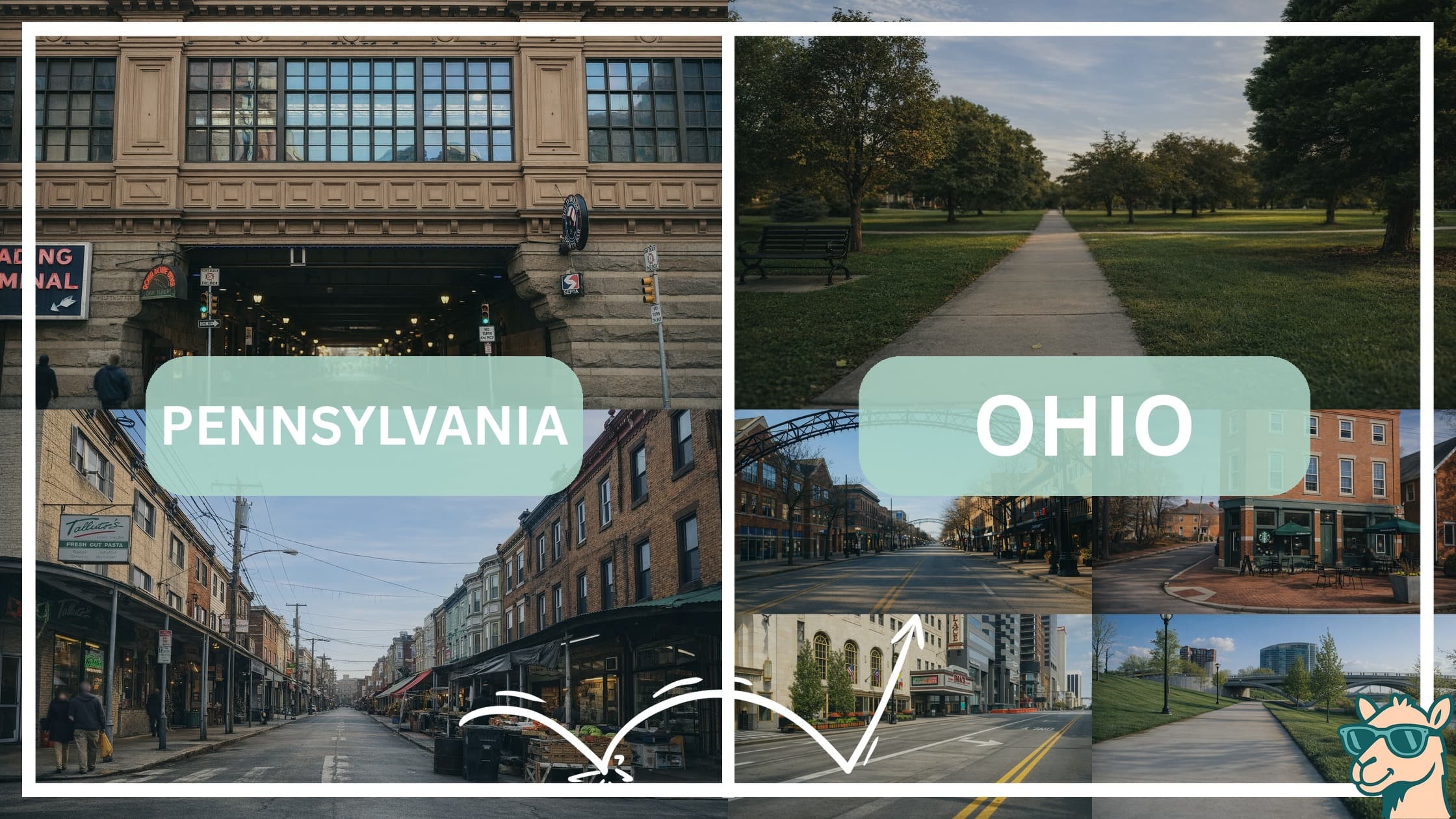 comparison of hotspots between neighborhoods in Pennsylvania and Ohio