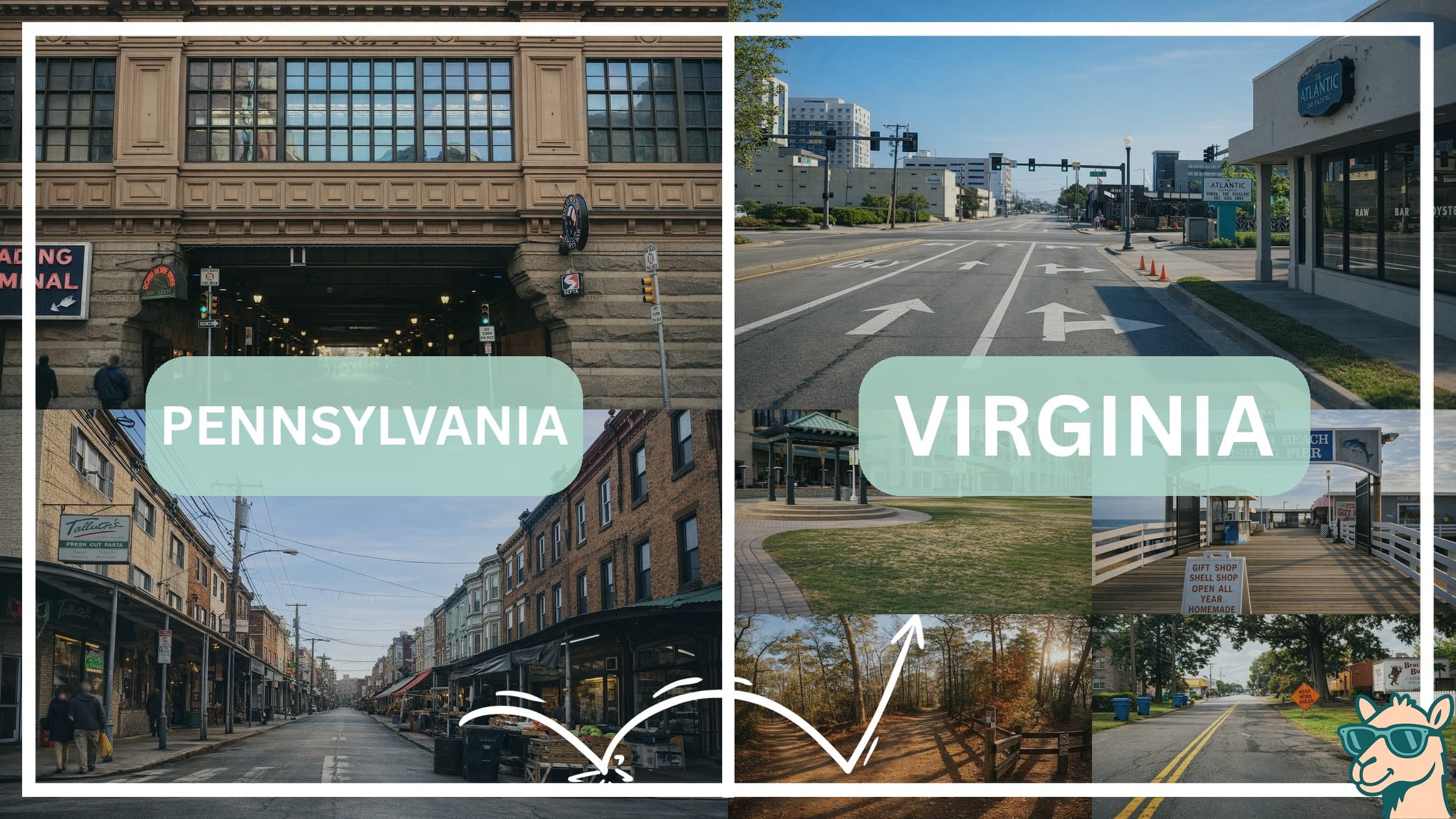 comparison of hotspots between neighborhoods in Pennsylvania and Virginia